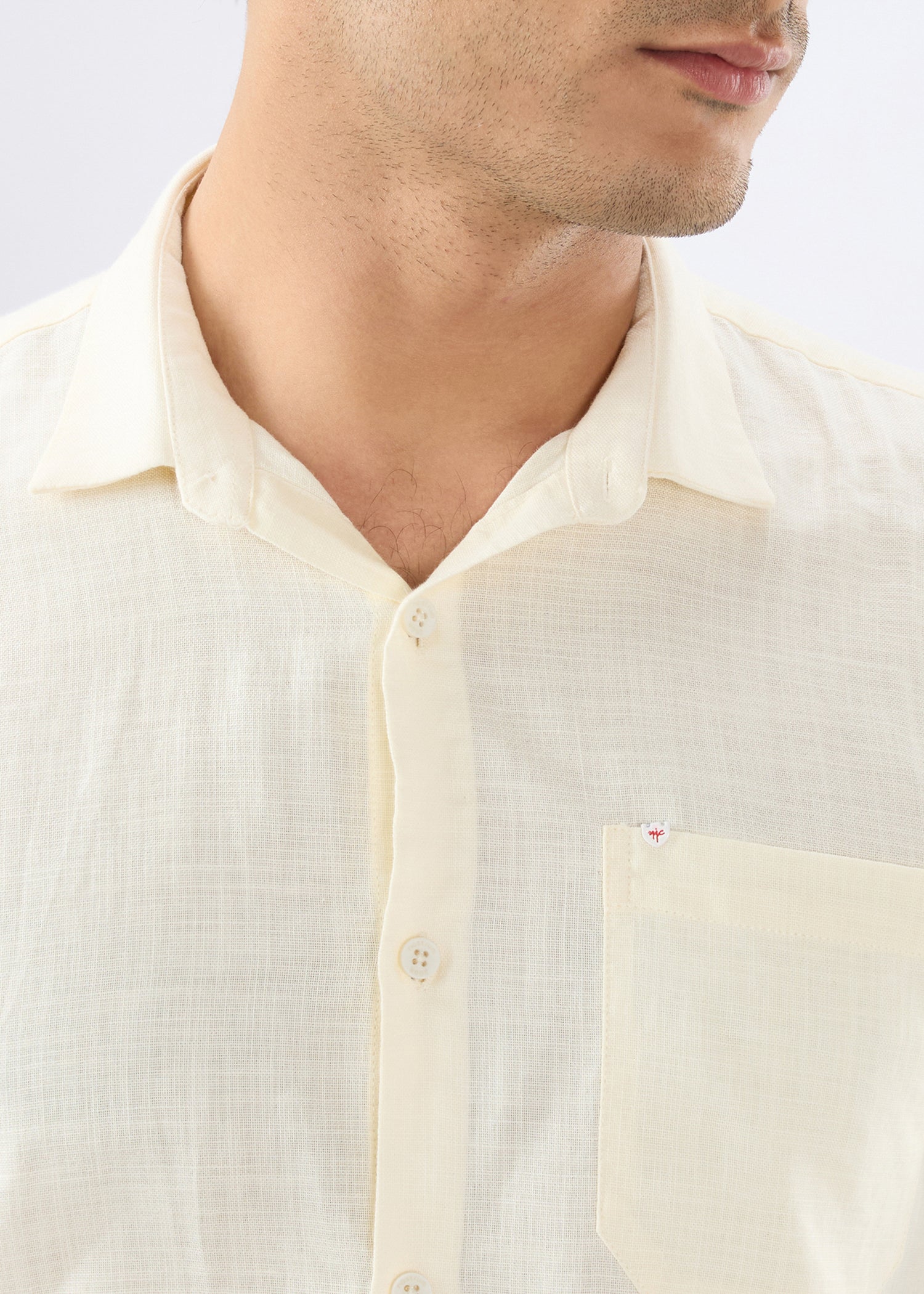 Keen Solid Full Sleeve Shirt: Cream