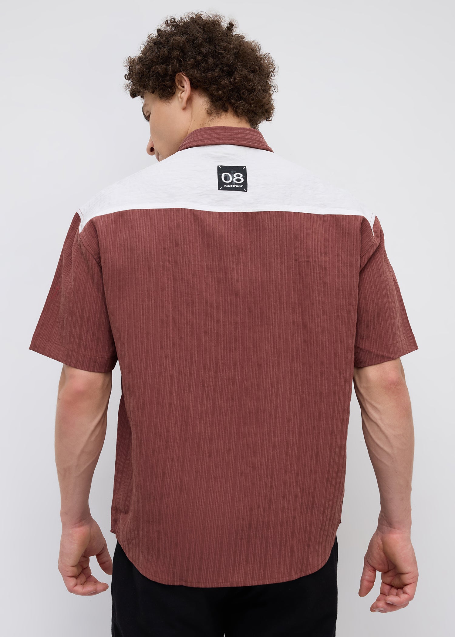Weyburn Colourblocked Oversized Shirt: Rust
