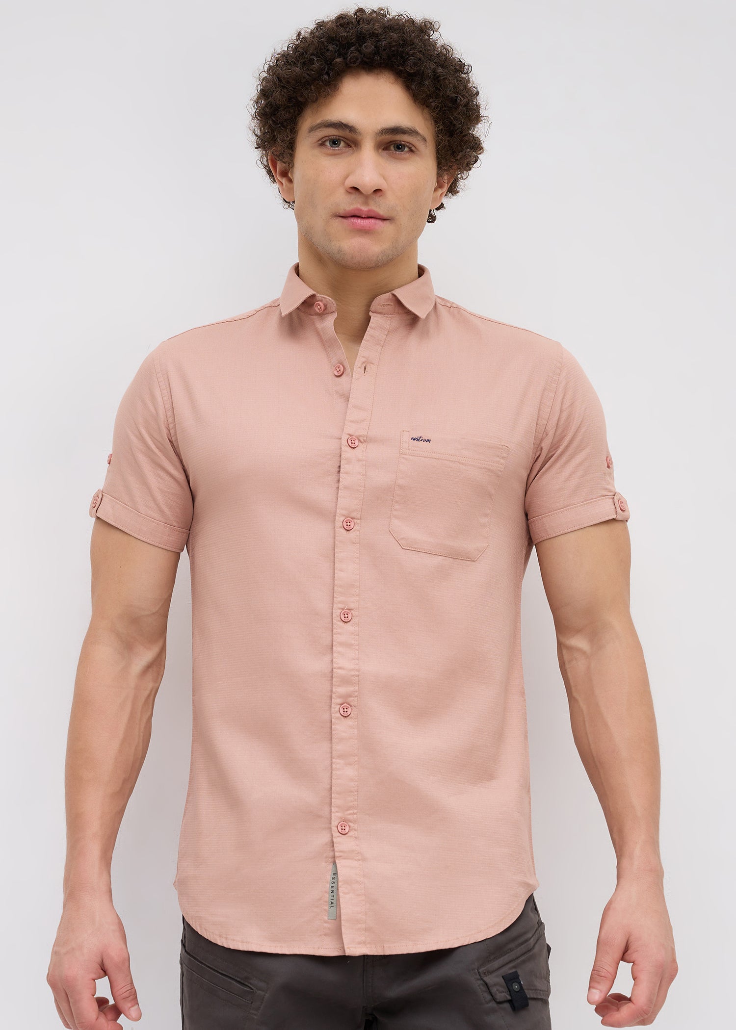 Advota Half Sleeve Solid Shirt: Brick Red
