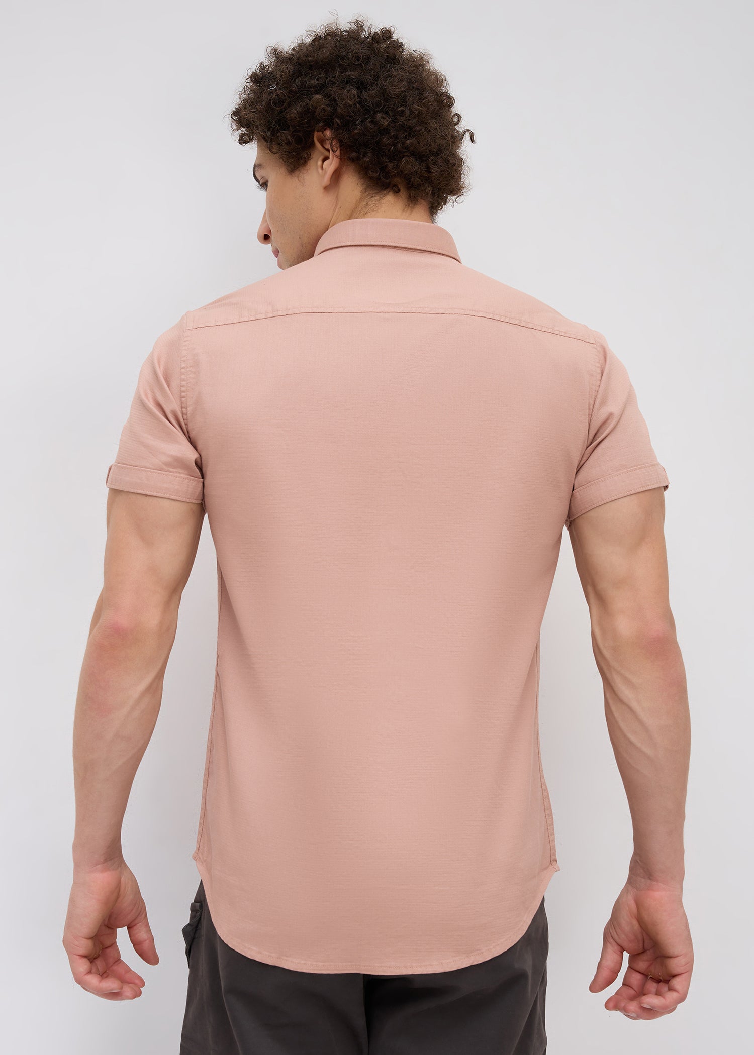 Advota Half Sleeve Solid Shirt: Brick Red