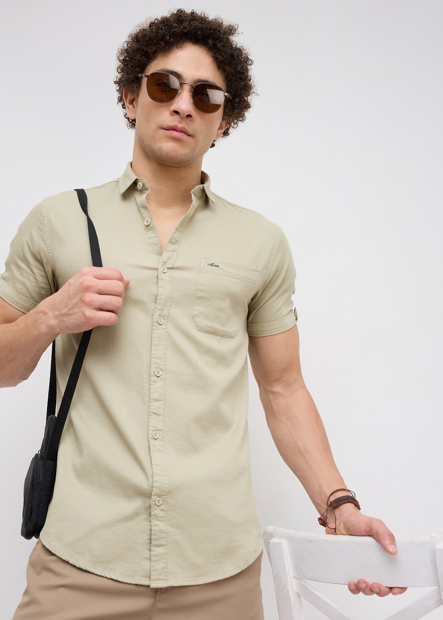 Advota Half Sleeve Solid Shirt: Pista