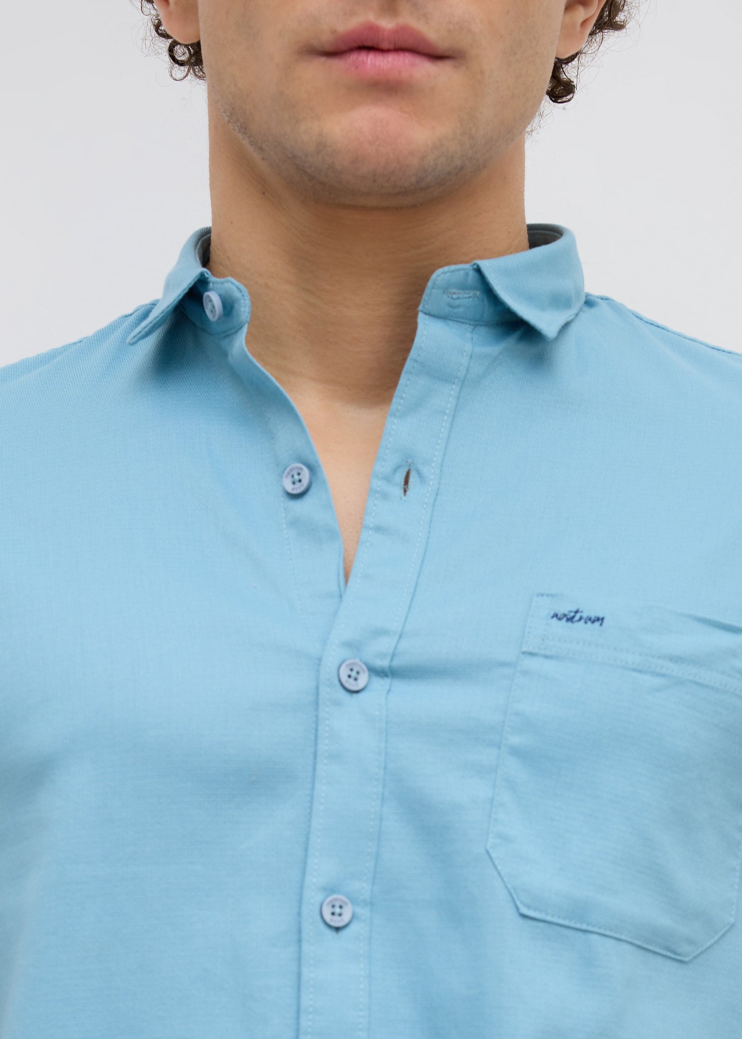 Advota Half Sleeve Solid Shirt: Aqua
