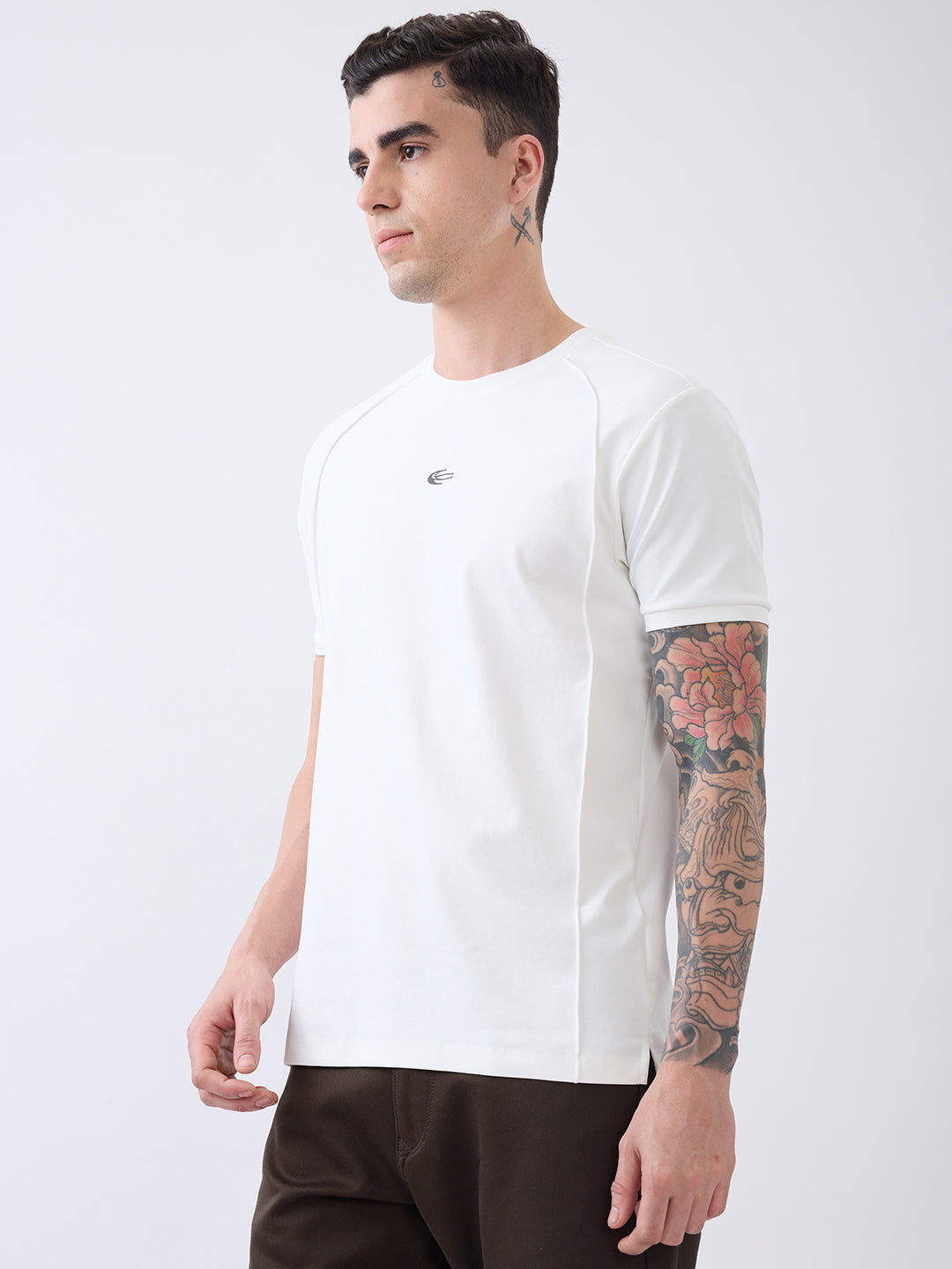 Clues Solid T-Shirt: White