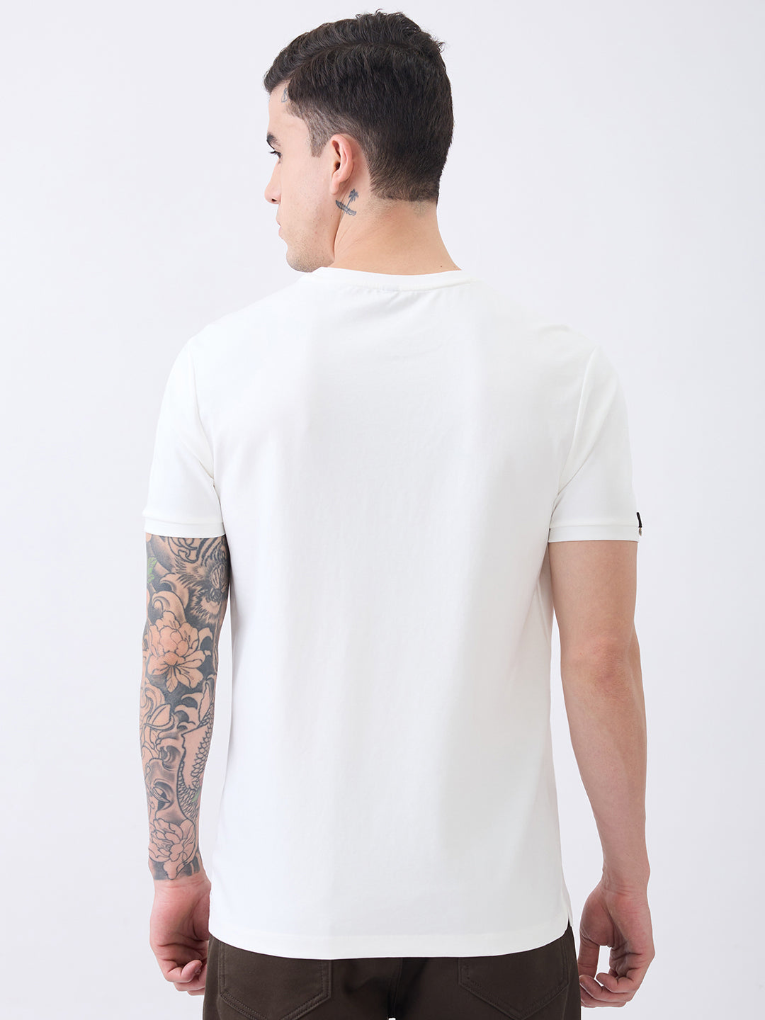 Clues Solid T-Shirt: White