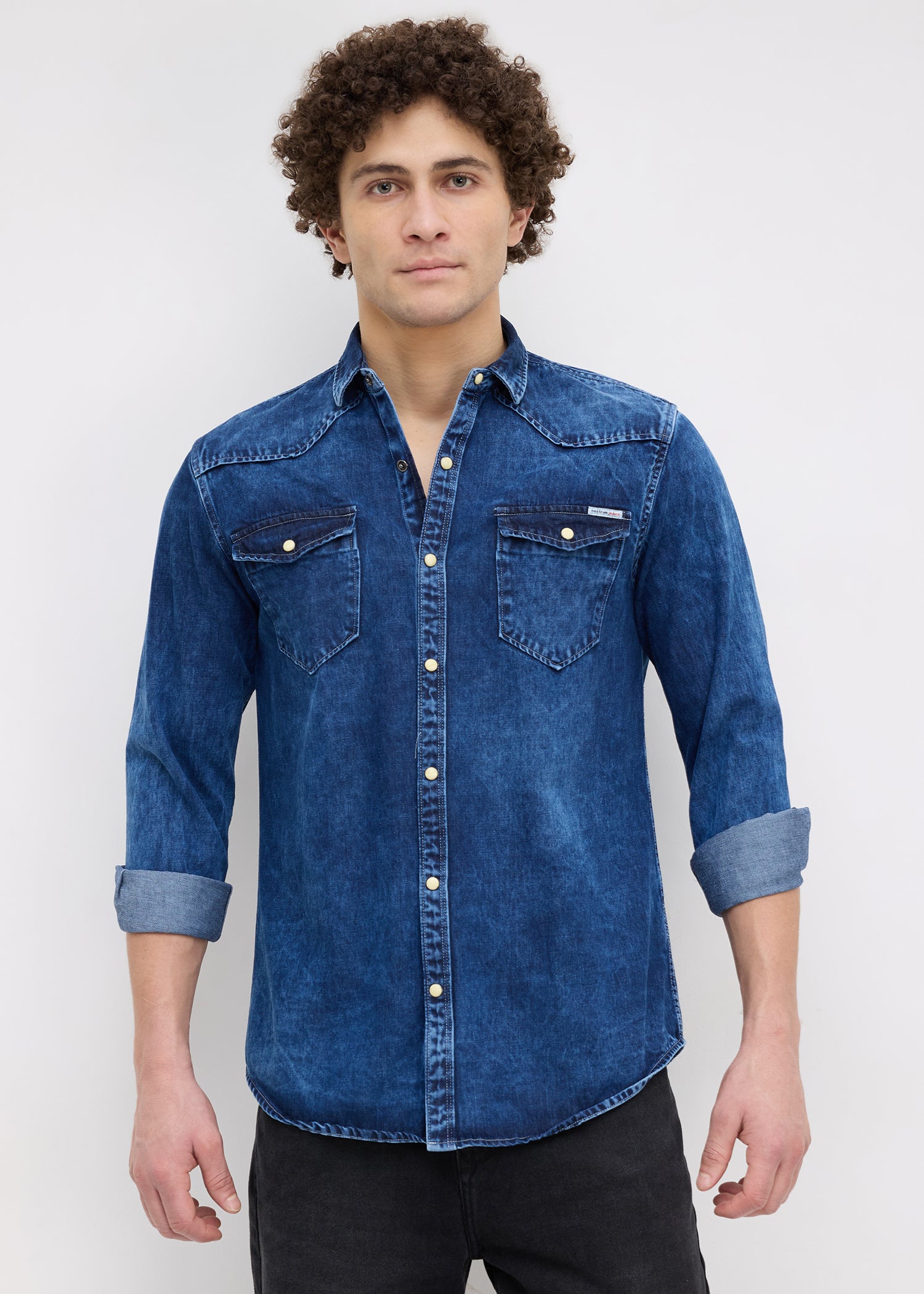 Fanfare Denim Shirt: Blue