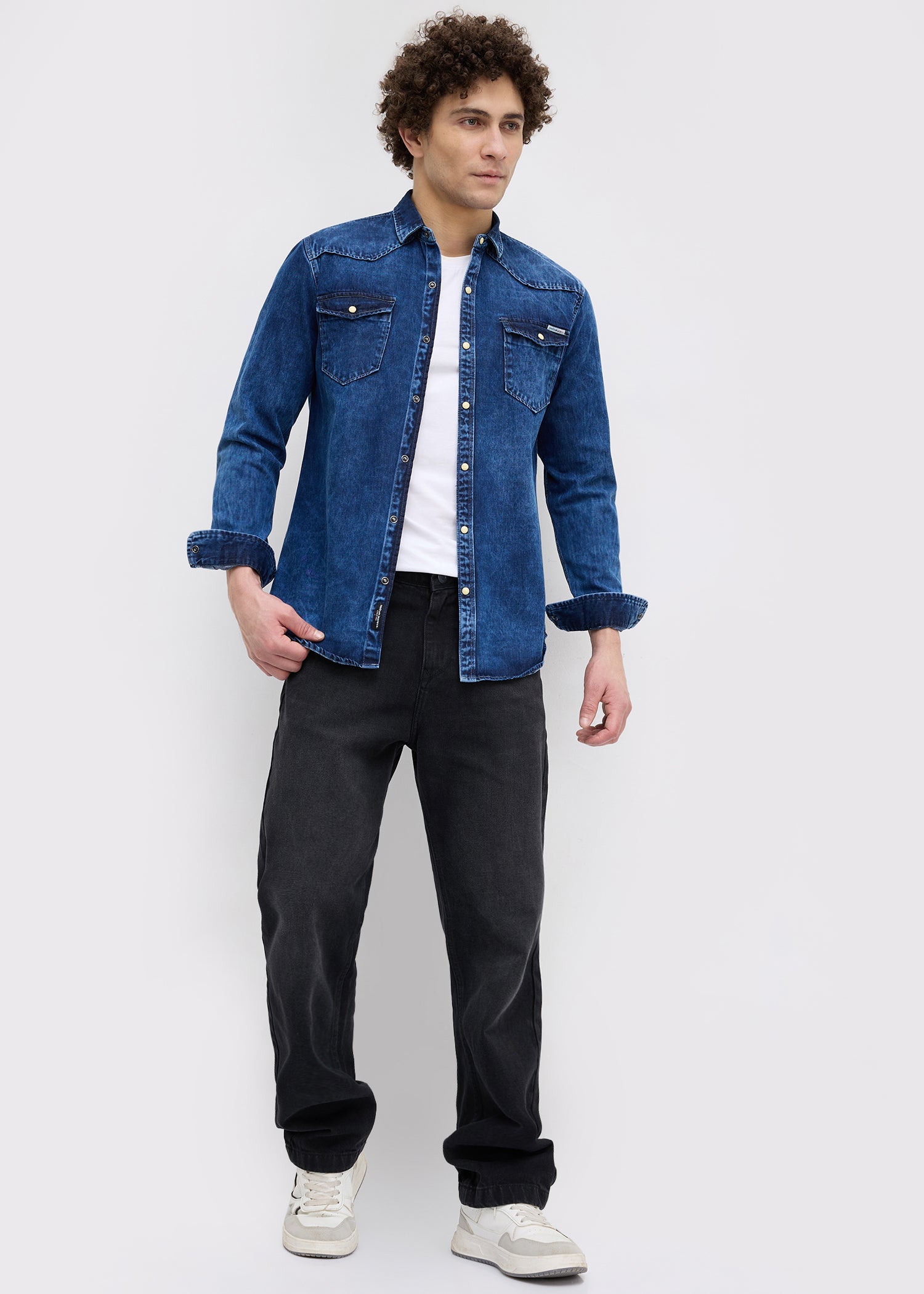 Fanfare Denim Shirt: Blue