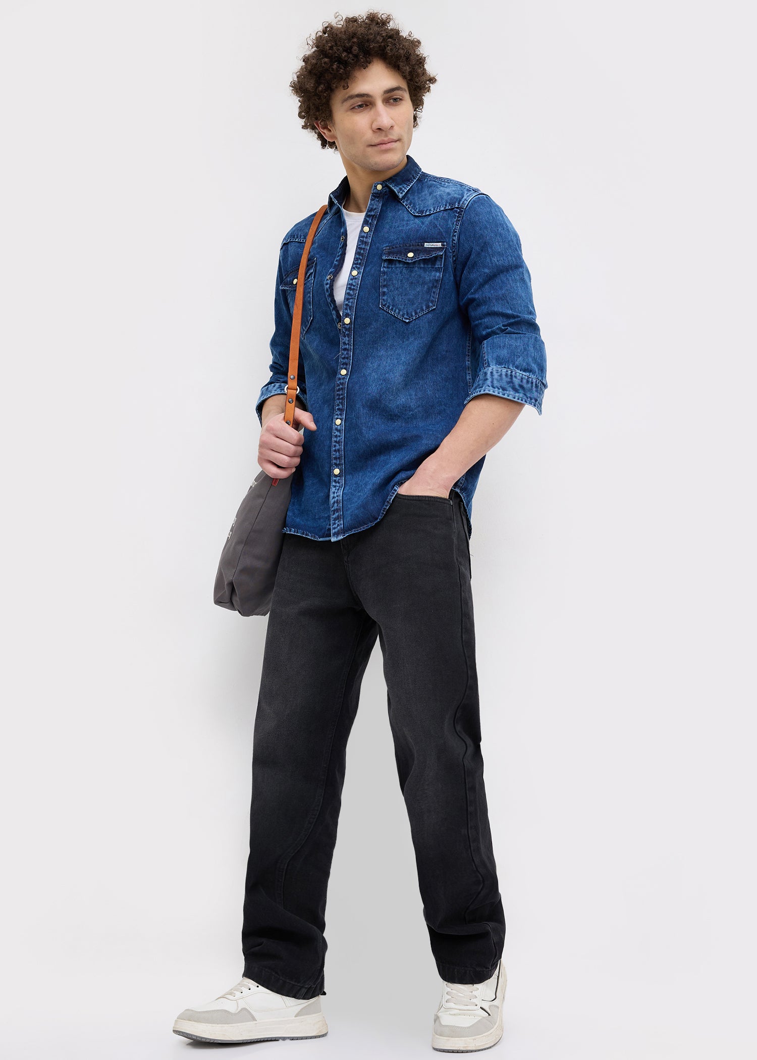 Fanfare Denim Shirt: Blue