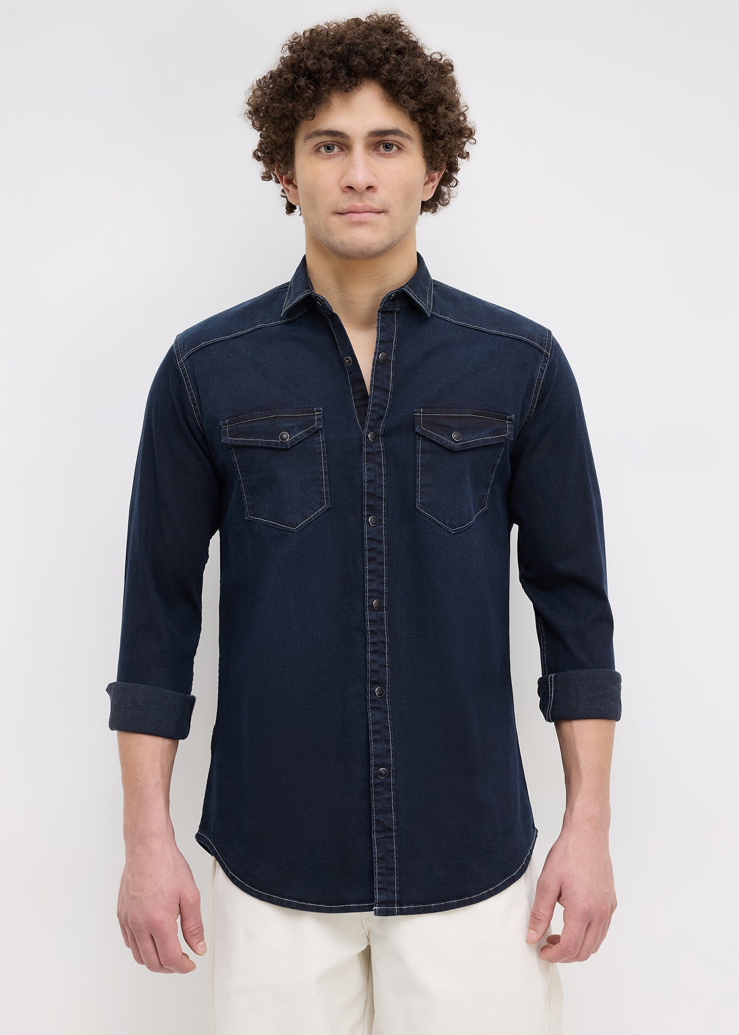 Nexus Denim Shirt: Dark Blue