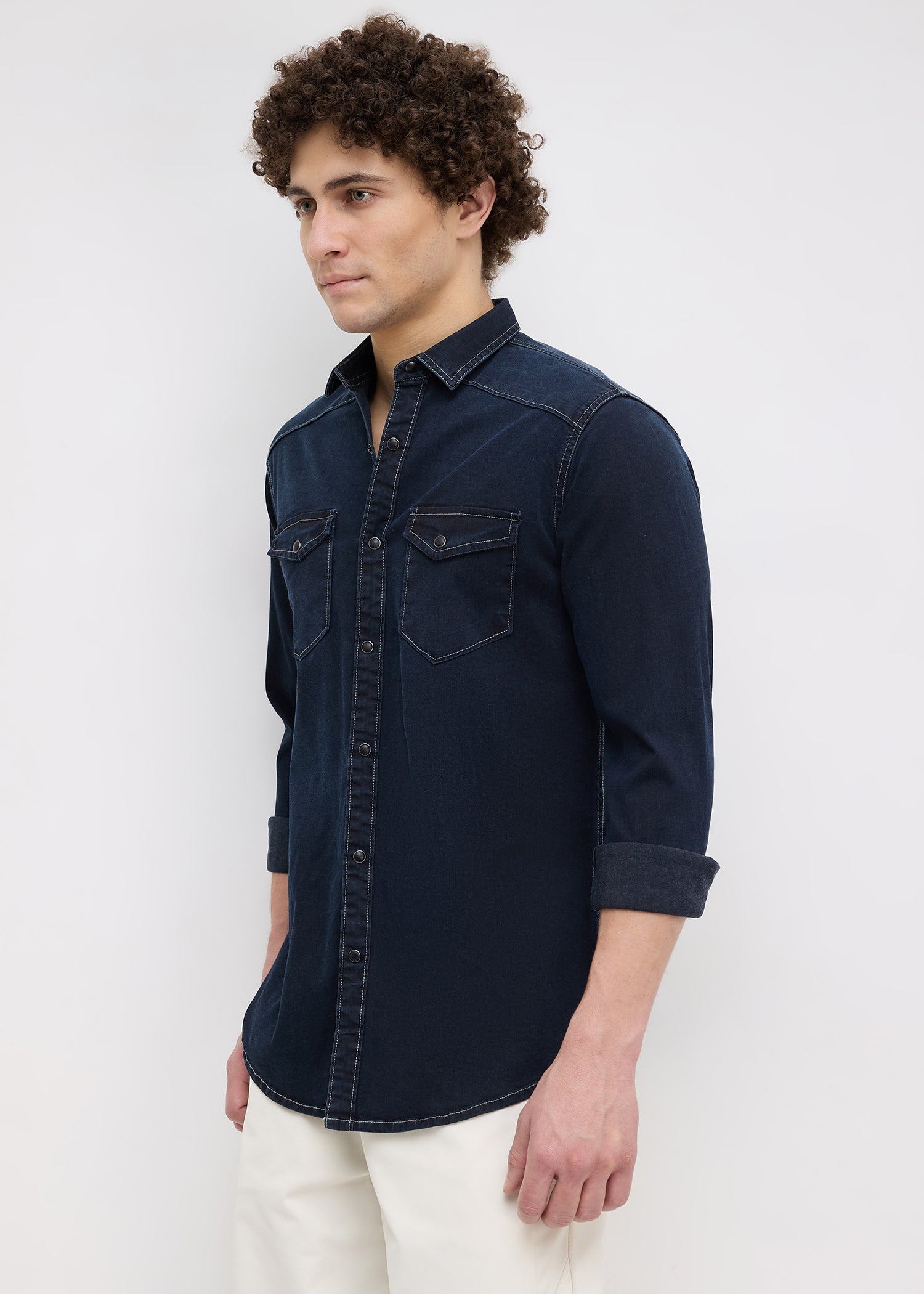 Nexus Denim Shirt: Dark Blue