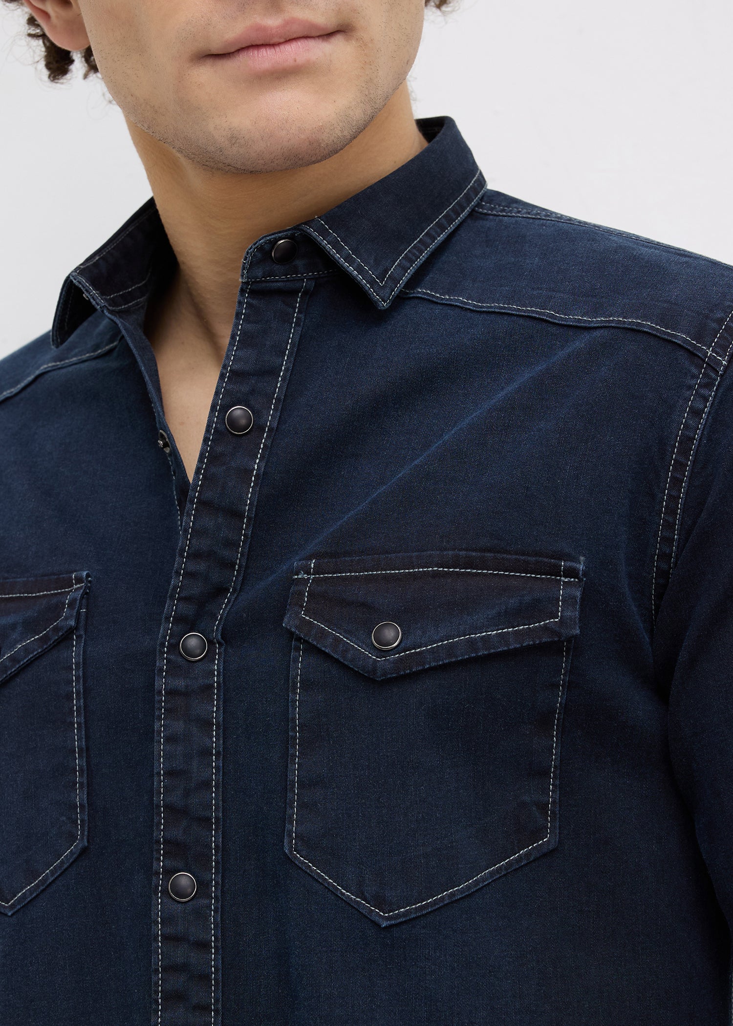 Nexus Denim Shirt: Dark Blue