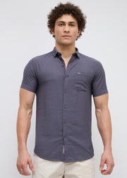 Vindicate Solid Casual Shirt: Charcoal