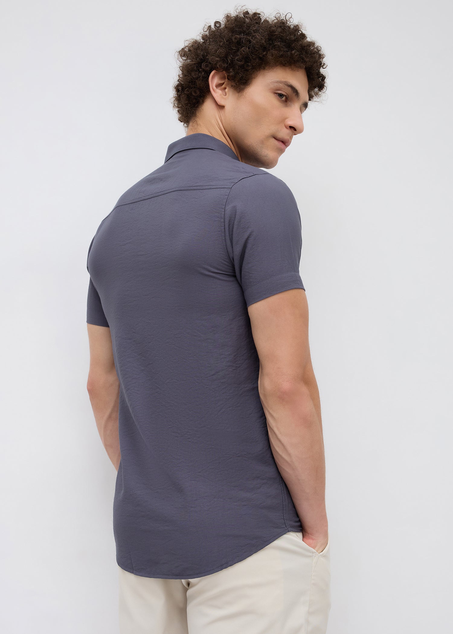Vindicate Solid Casual Shirt: Charcoal