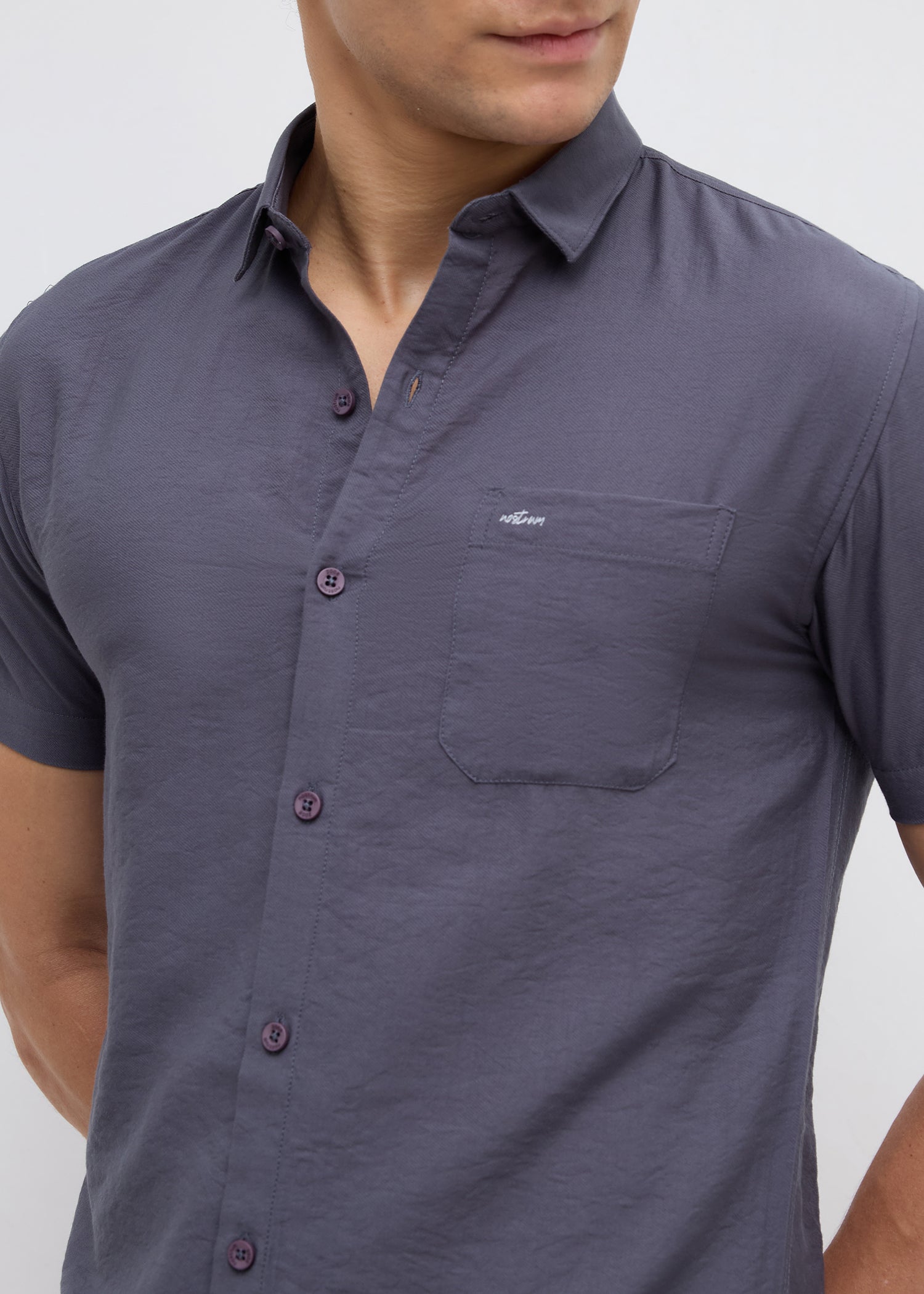 Vindicate Solid Casual Shirt: Charcoal