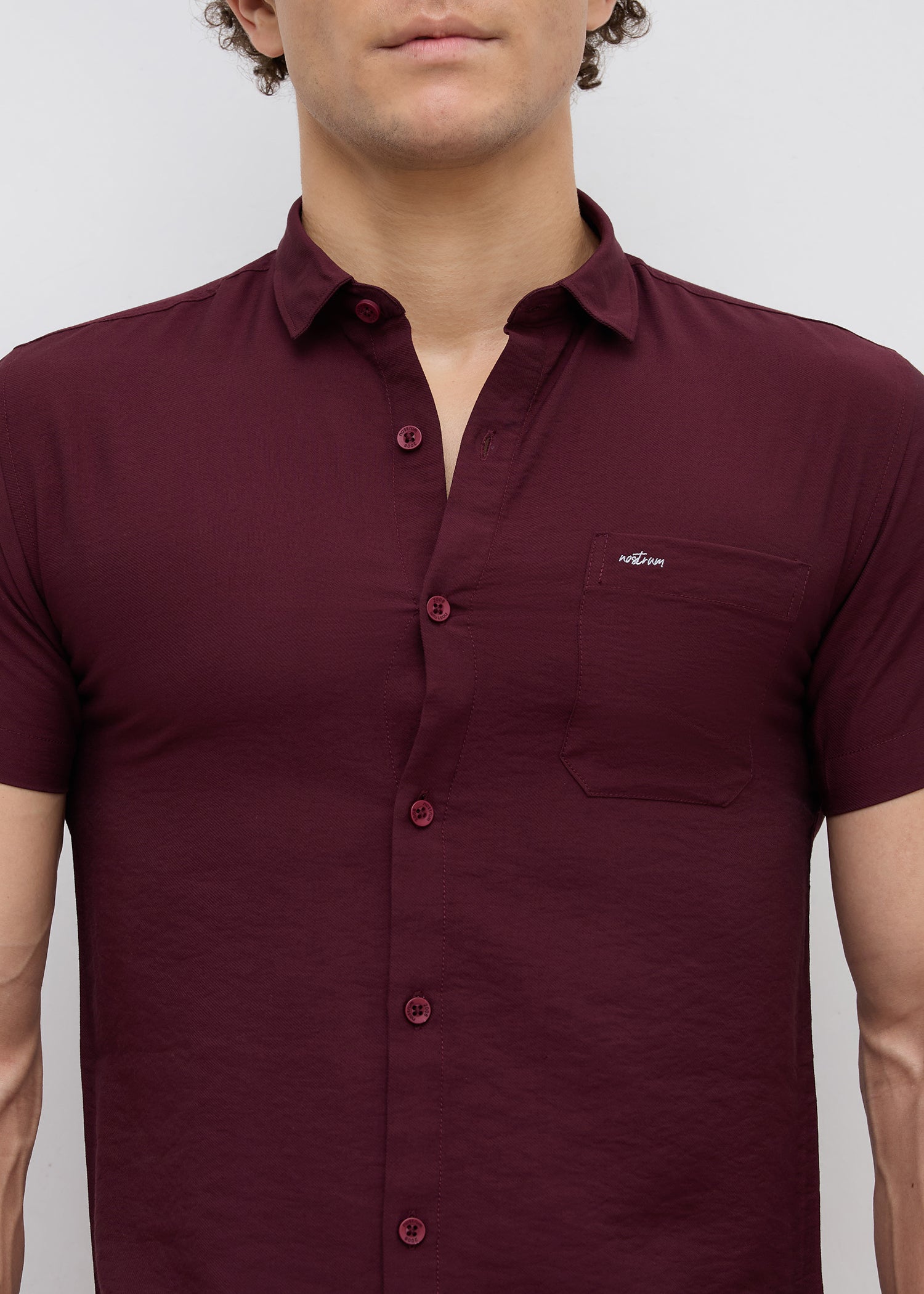 Vindicate Solid Casual Shirt: Wine