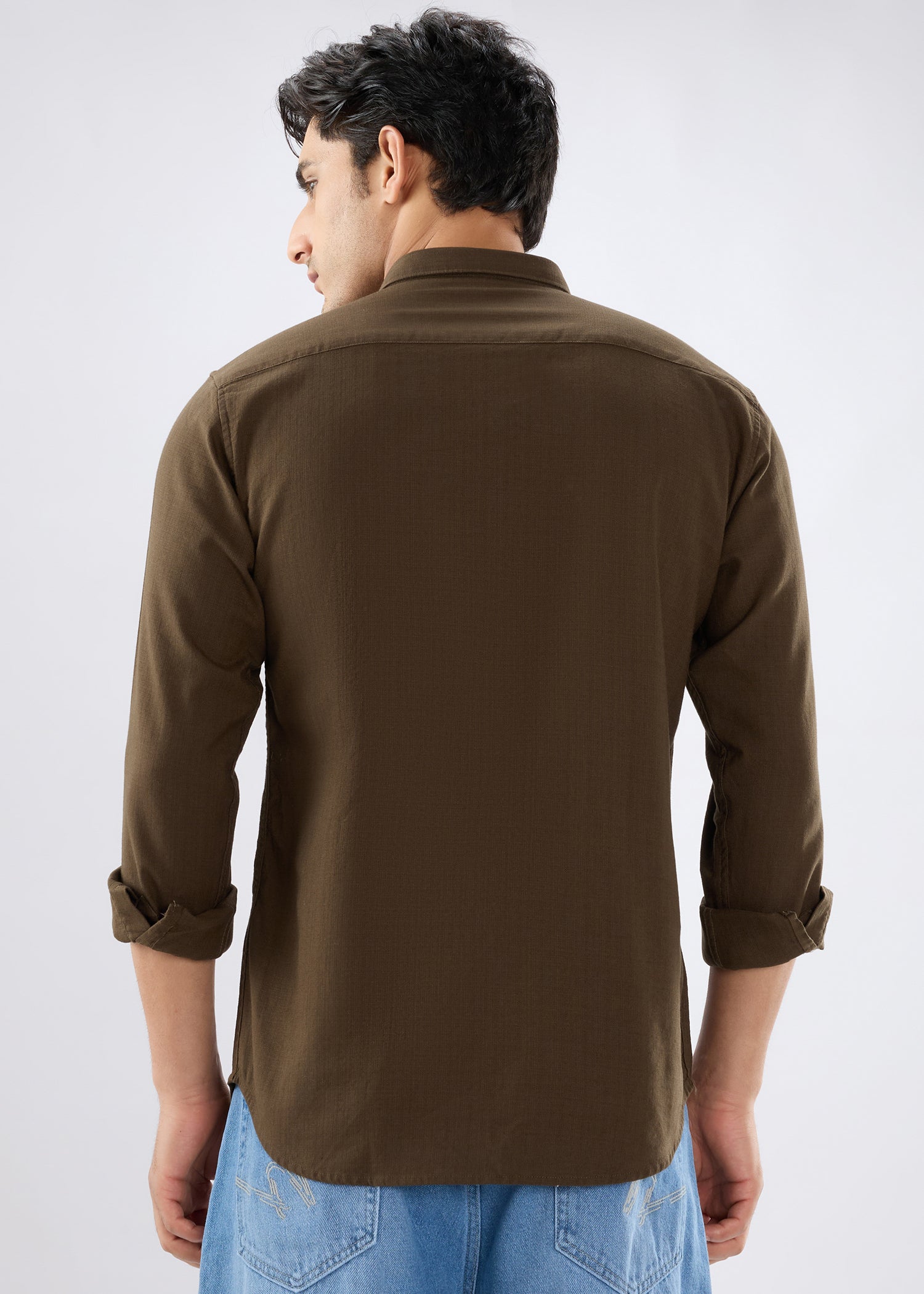 Contain Solid Full Sleeve Shirt