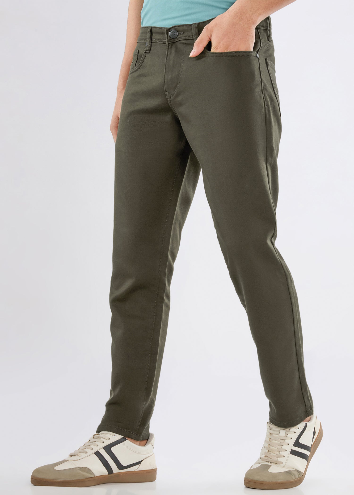 Icon Ankle Fit Trouser: Olive