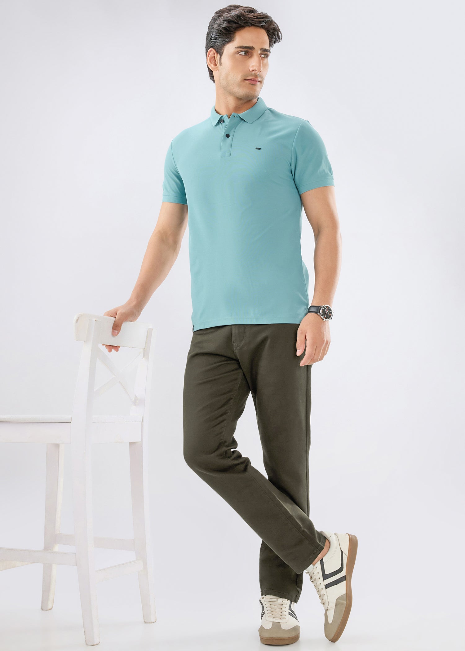 Icon Ankle Fit Trouser: Olive