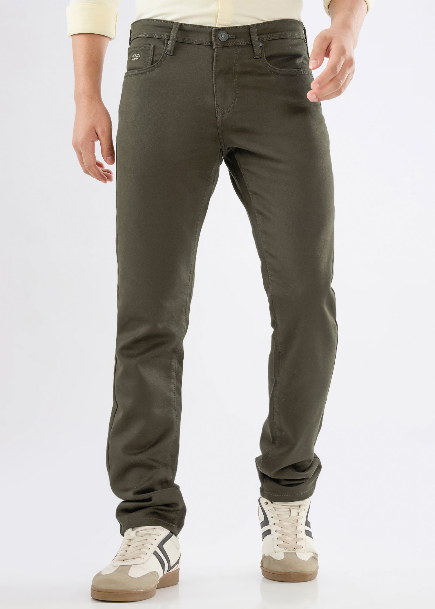 Nostrum Icon Olive Regular Fit Formal Trousers for Men 