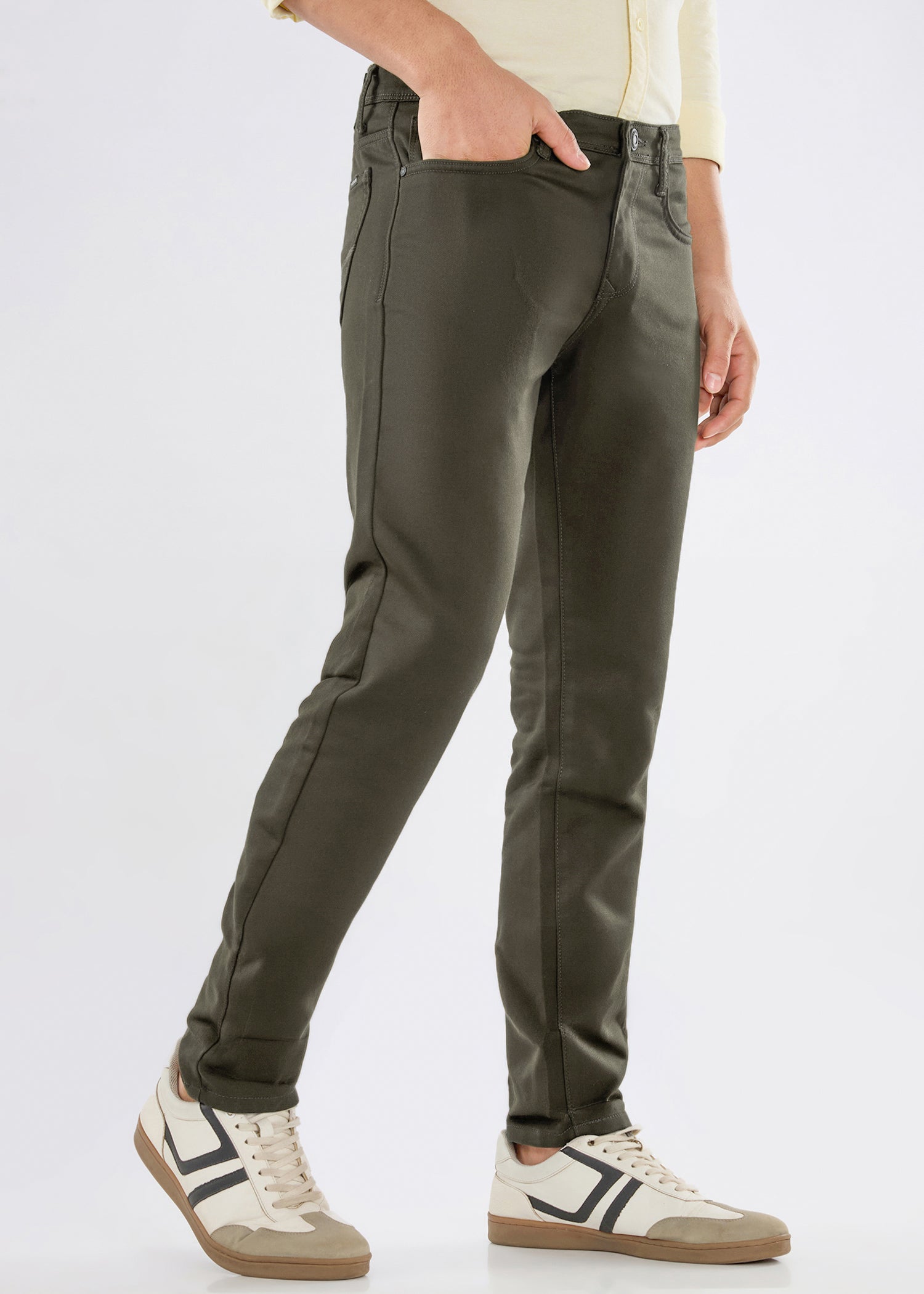 Icon Regular Fit Trouser: Olive