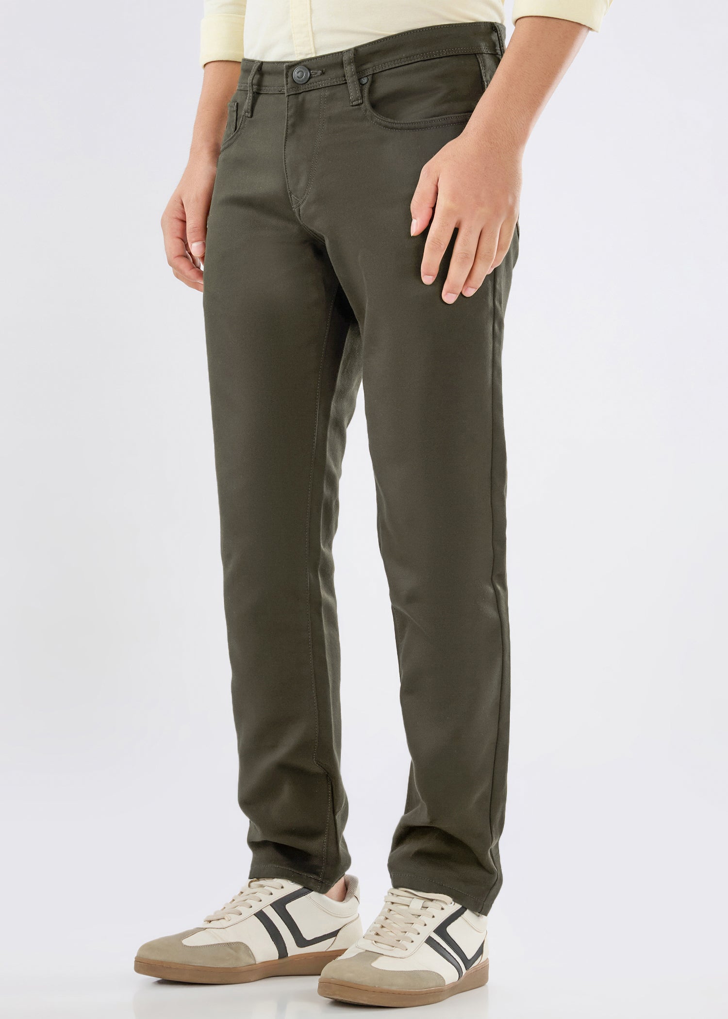 Icon Regular Fit Trouser: Olive