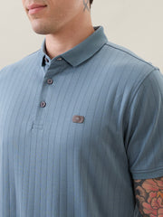 Kinetic Knit Polo T-shirt: L.Blue