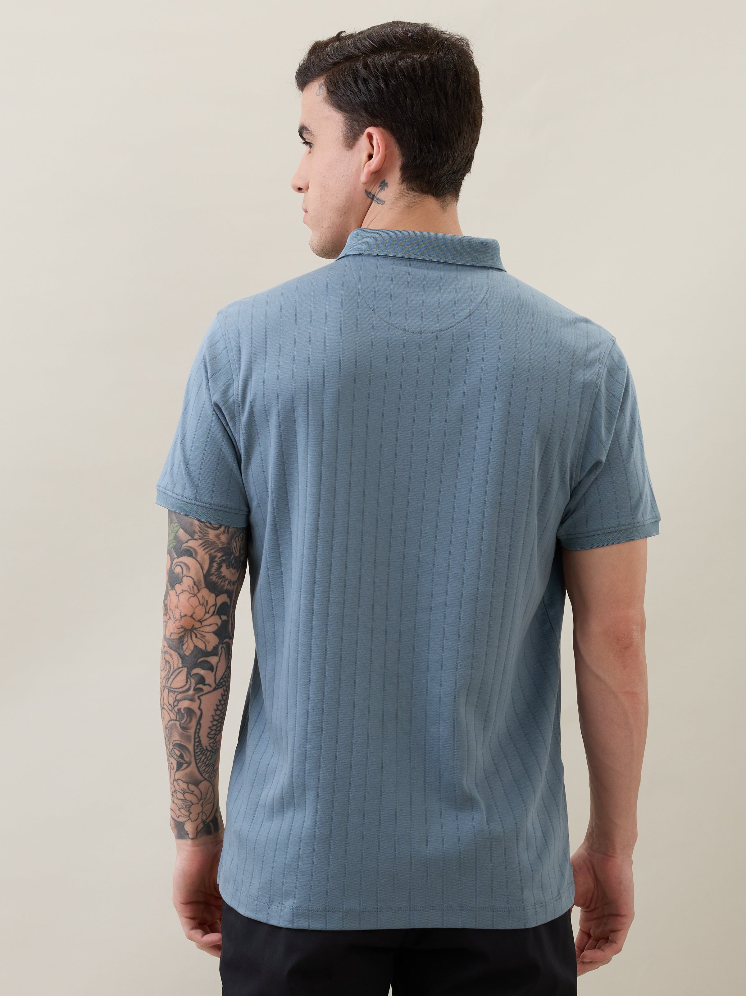 Kinetic Knit Polo T-shirt: L.Blue