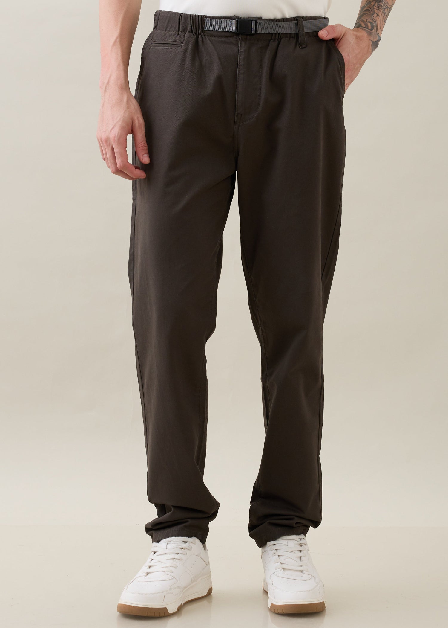 Waltrop Cotton Baggy Trouser: Olive