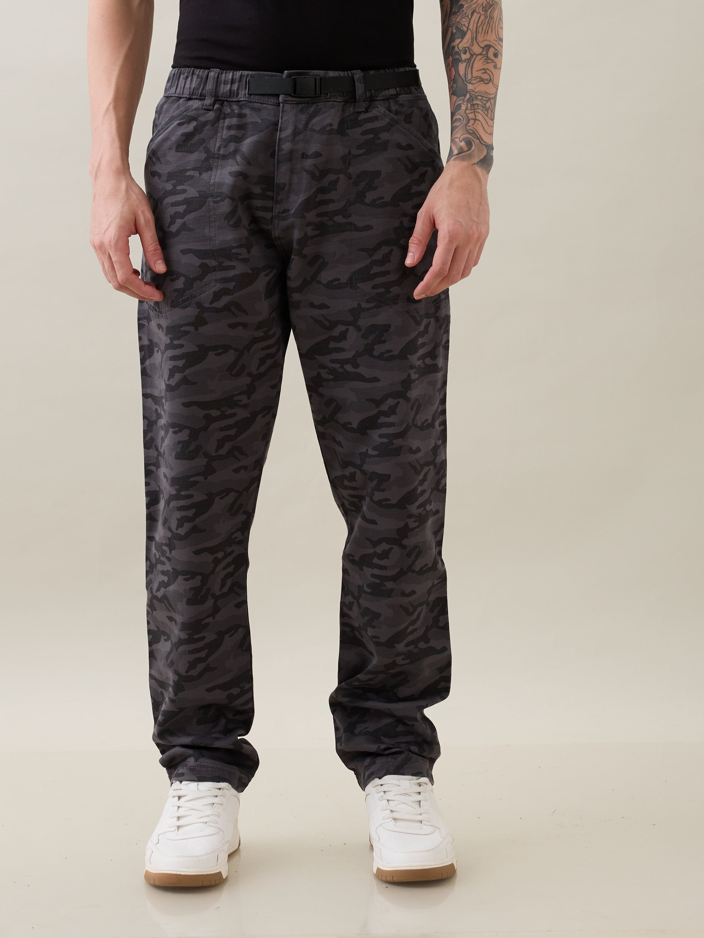 Nostrum Crimson Cotton Camouflage Cargo