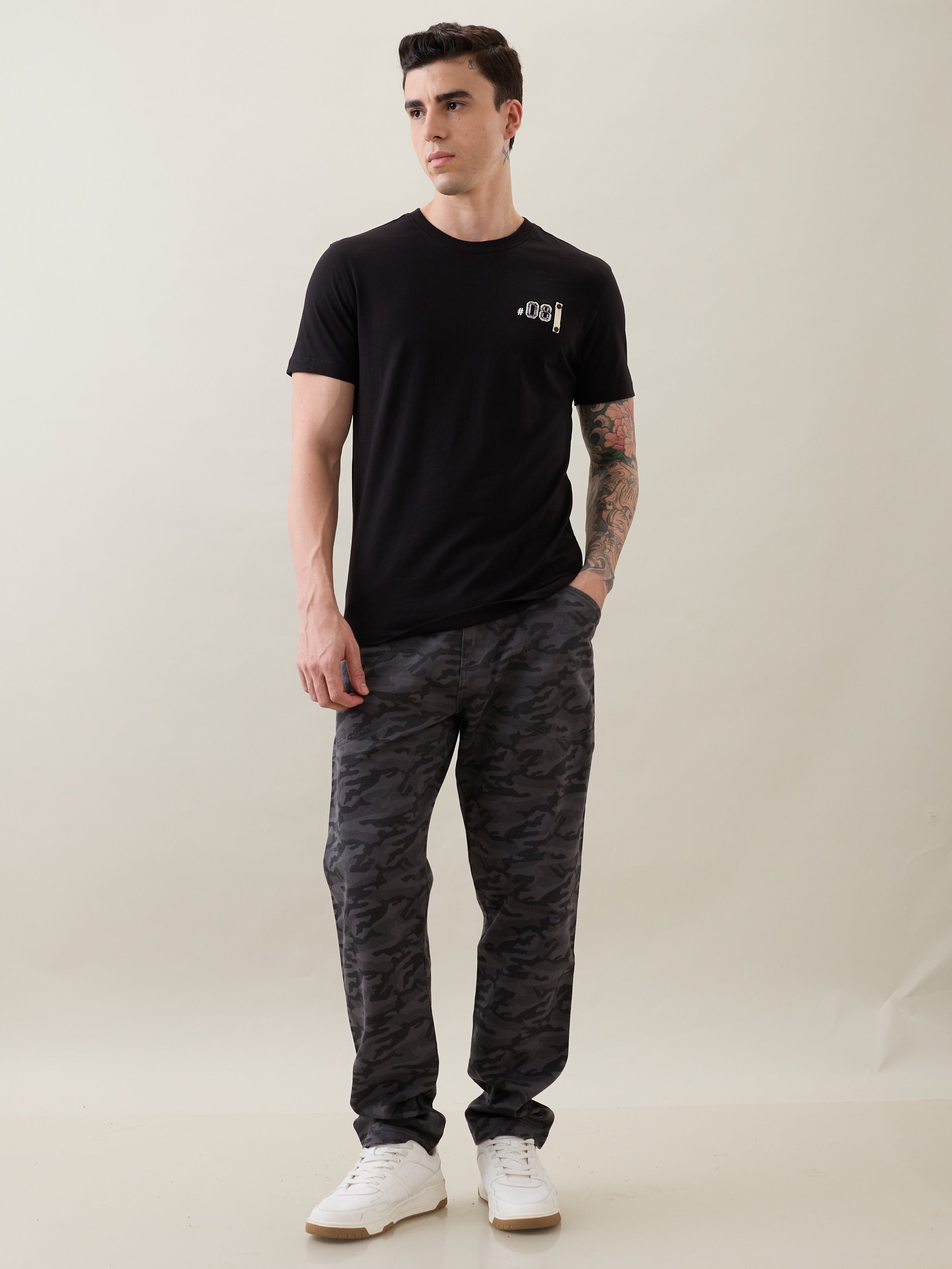 Nostrum Crimson Cotton Camouflage Cargo