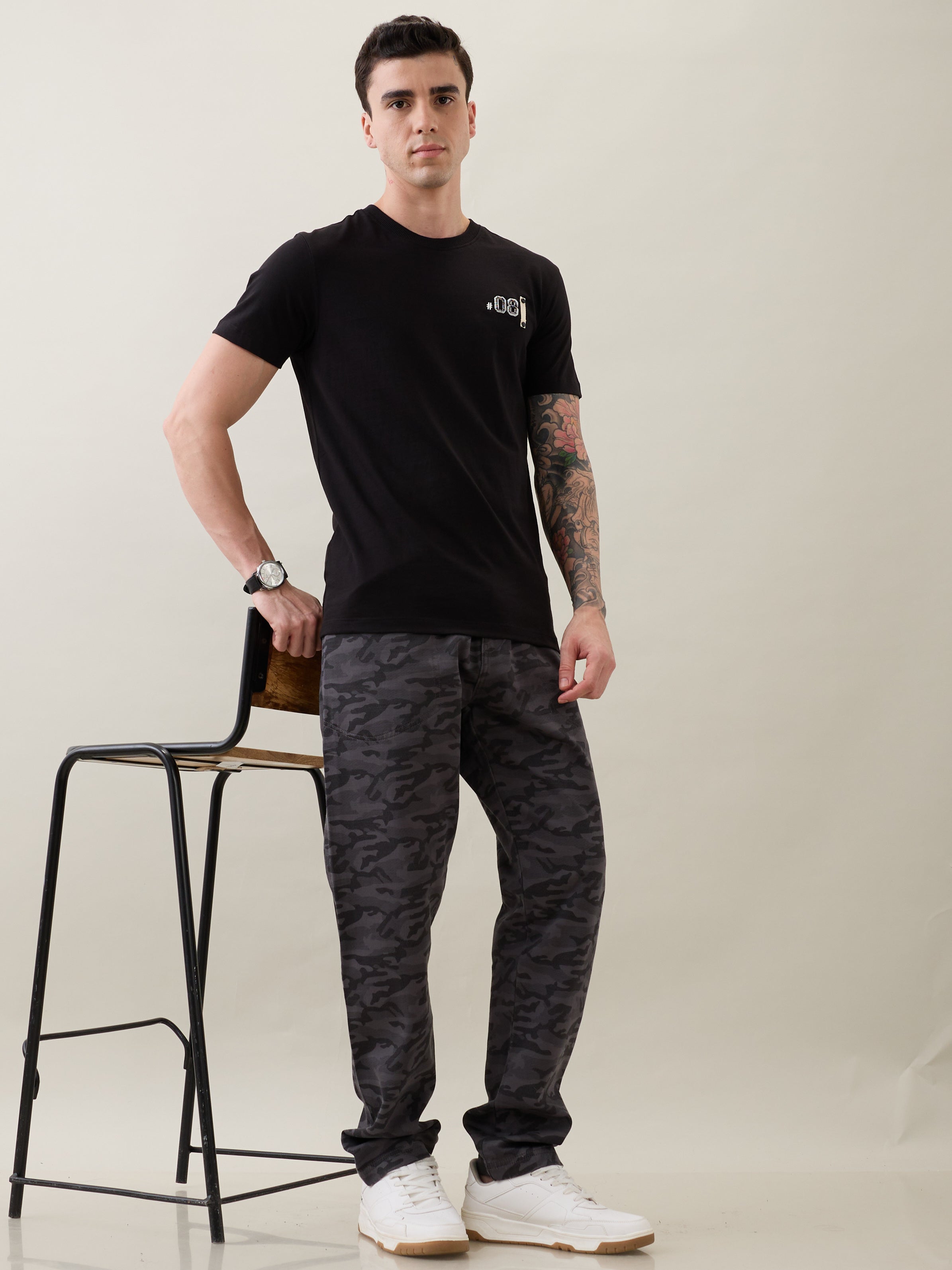 Nostrum Crimson Cotton Camouflage Cargo