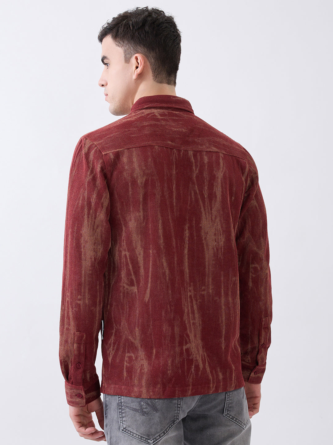 Marble Print Polo T-Shirt: Rust