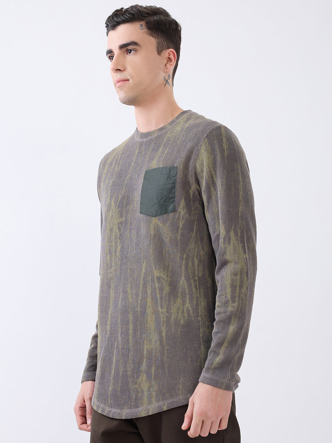 Pockets Distressed Pullover: Mouse