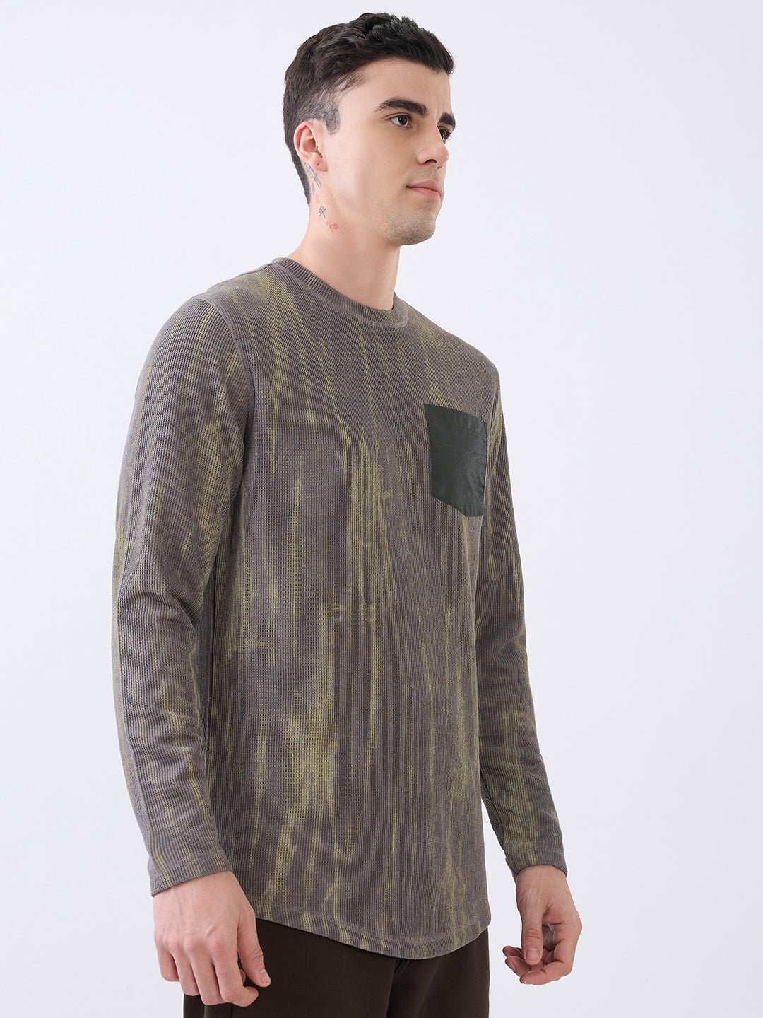Pockets Distressed Pullover: Mouse