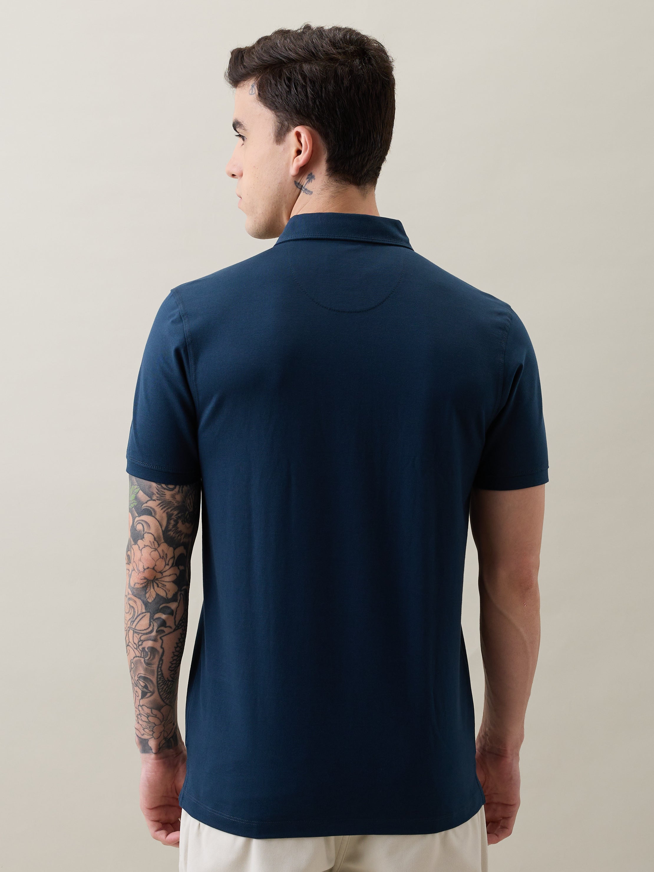 Catching Printed Polo T-shirt: Blue