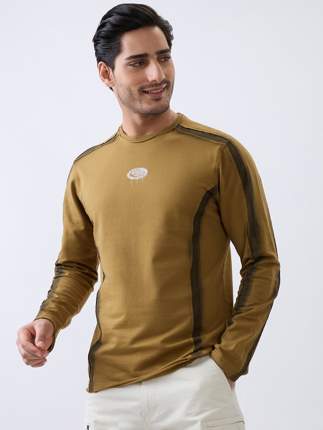 Depict Full Sleeve T-Shirt: Brown