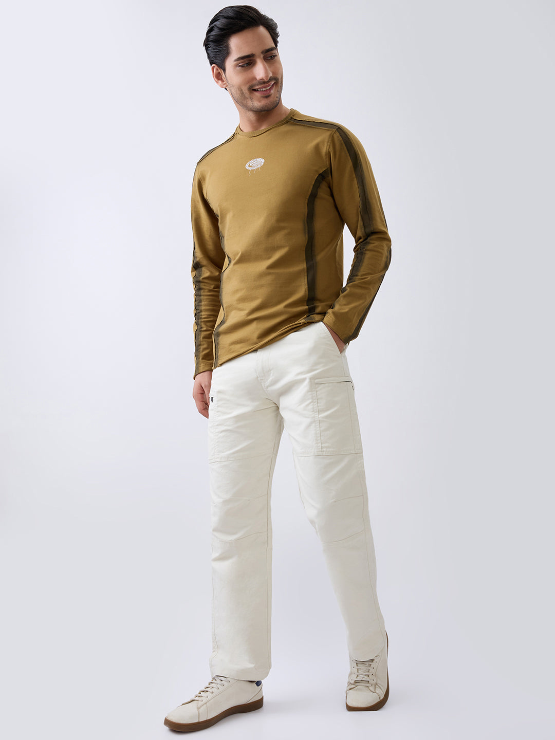 Depict Full Sleeve T-Shirt: Brown