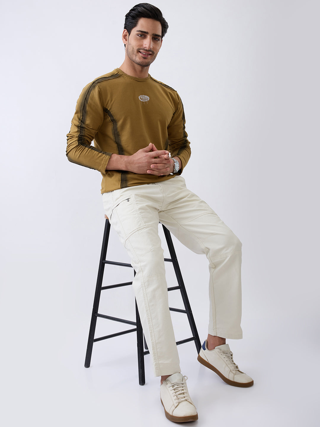 Depict Full Sleeve T-Shirt: Brown