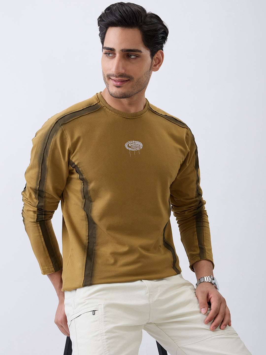 Depict Full Sleeve T-Shirt: Brown