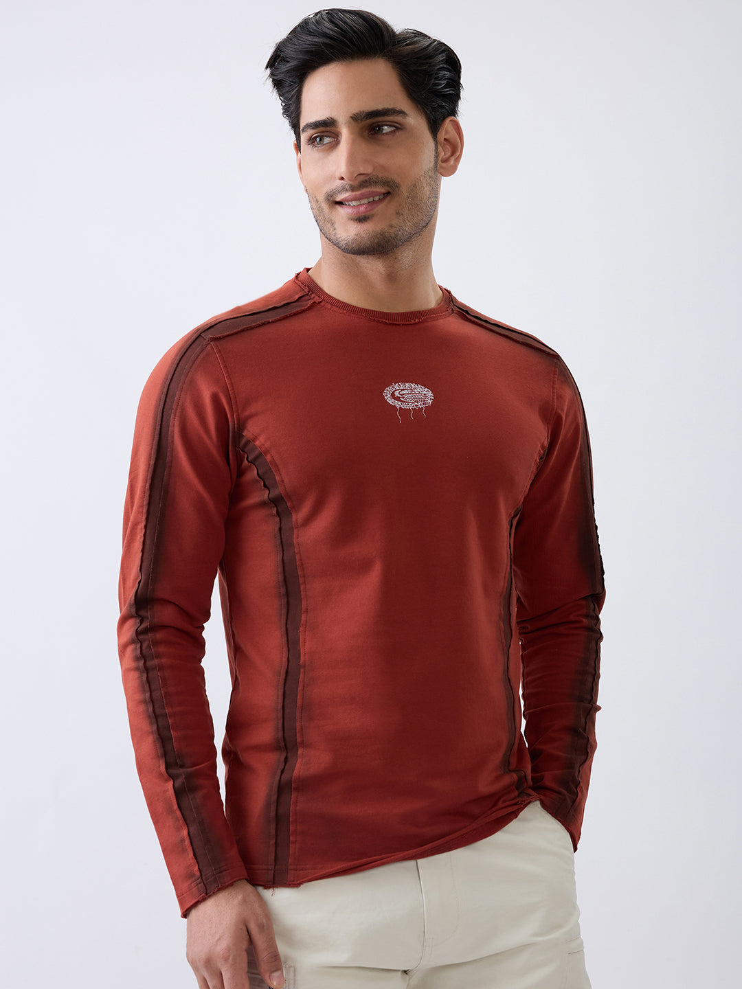 Depict Full Sleeve T-Shirt: Rust