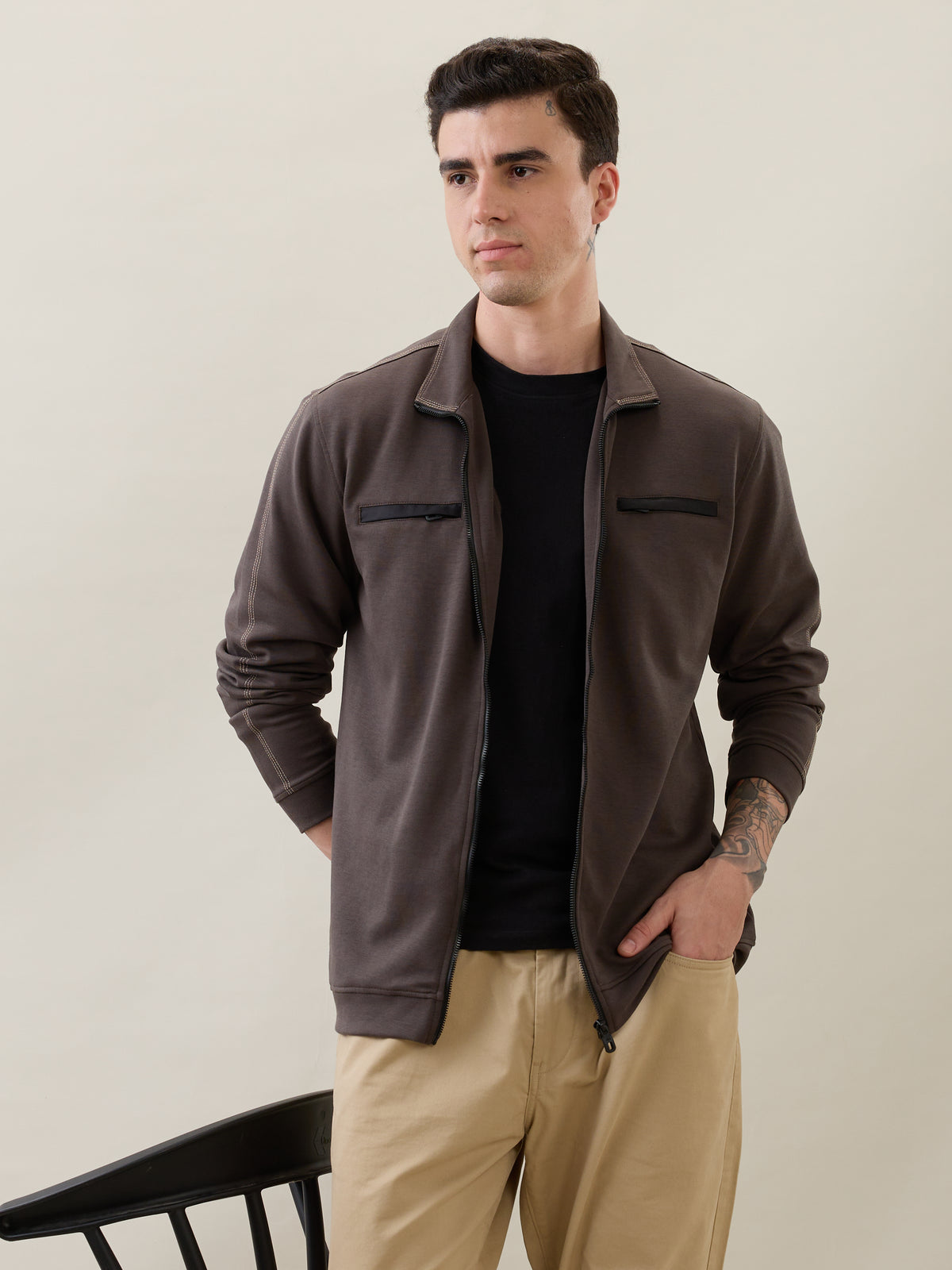 Telfer Zip-Front Full Sleeve Jacket