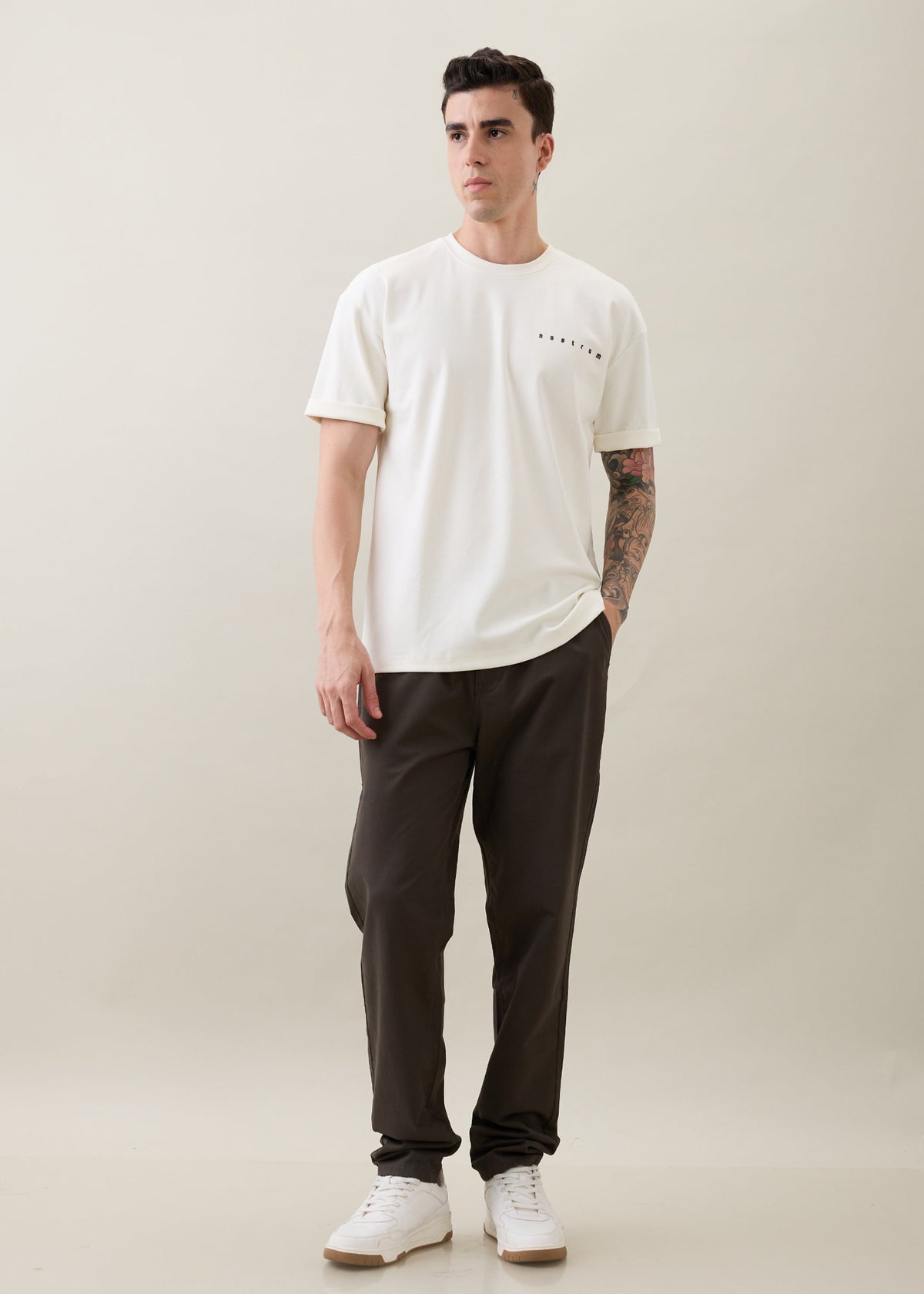 Varicase Oversized Graphic T-shirt: White