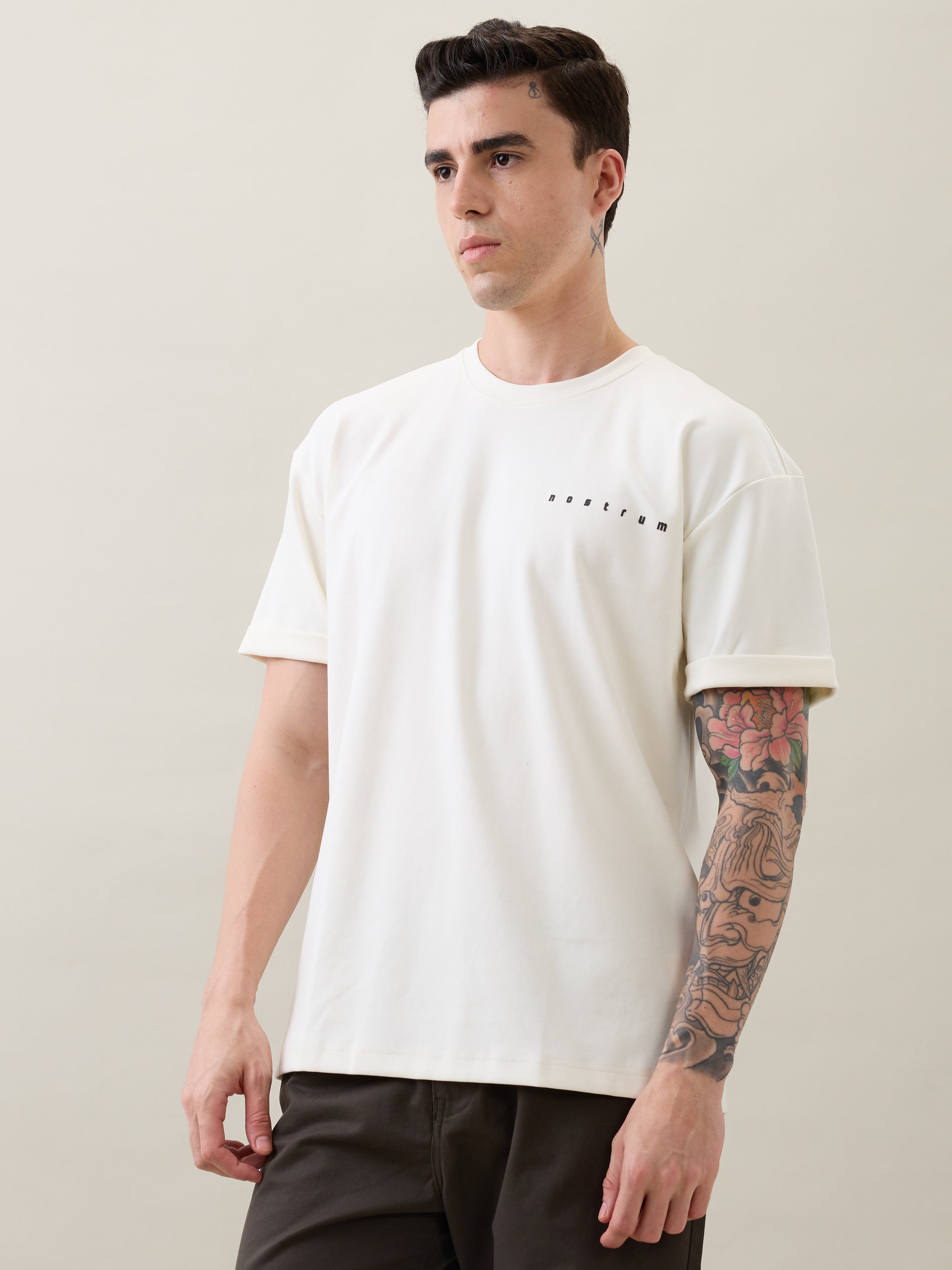 Varicase Oversized Graphic T-shirt: White