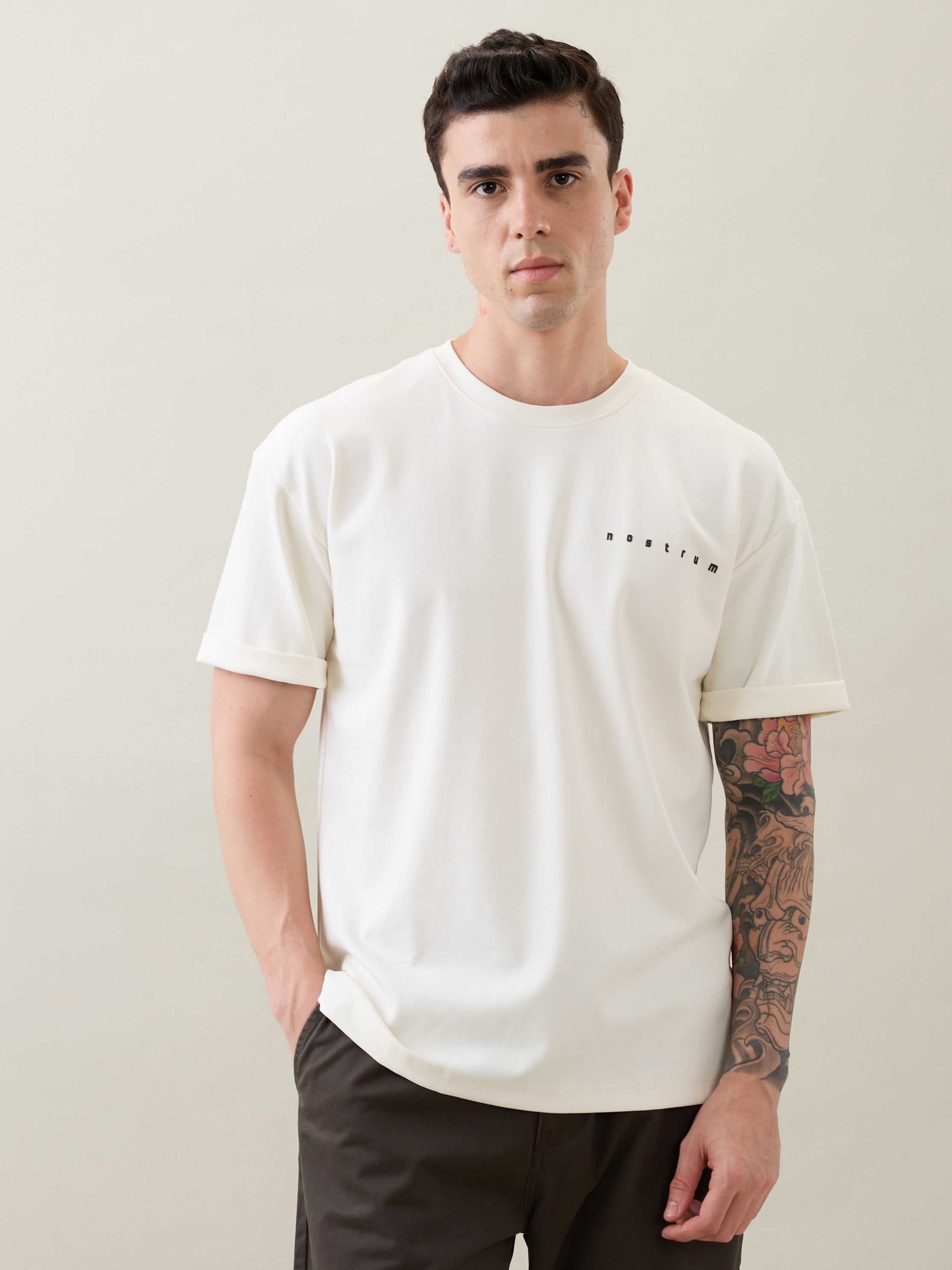 Varicase Oversized Graphic T-shirt: White