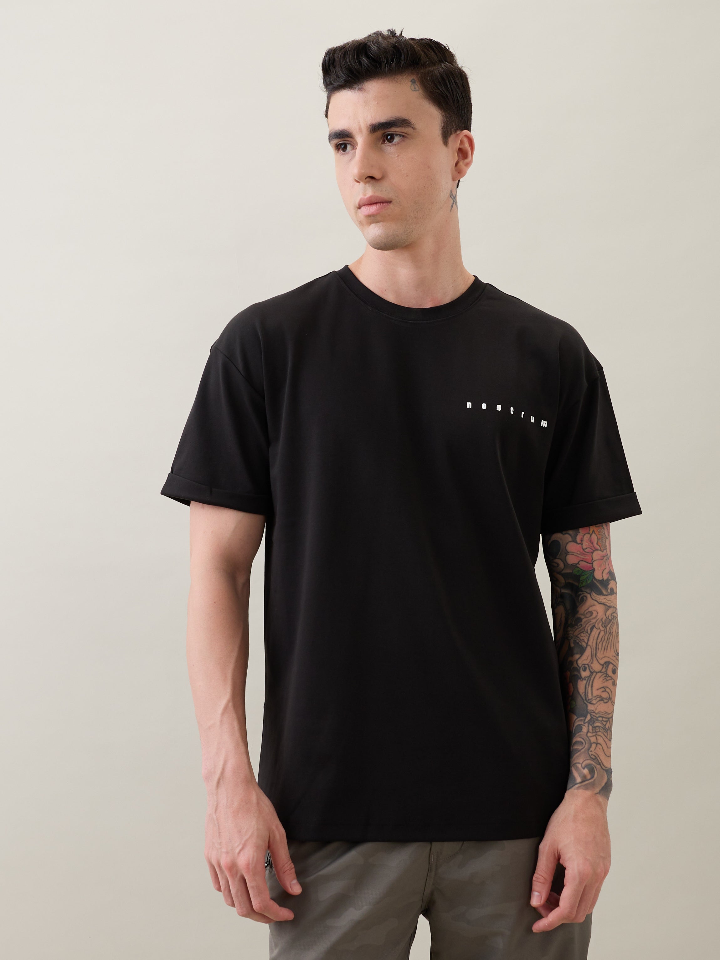 Varicase Oversized Graphic T-shirt: Black