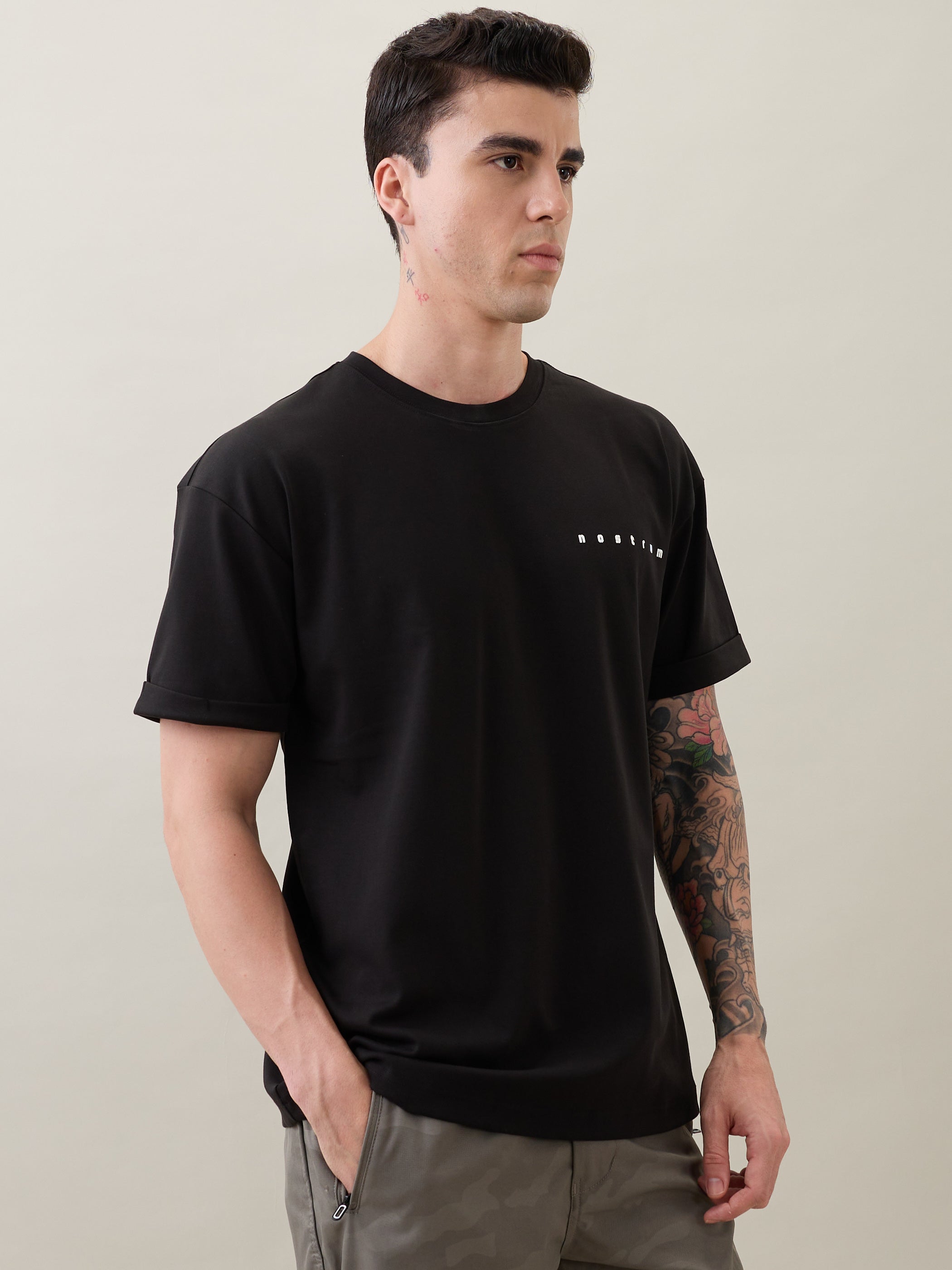 Varicase Oversized Graphic T-shirt: Black