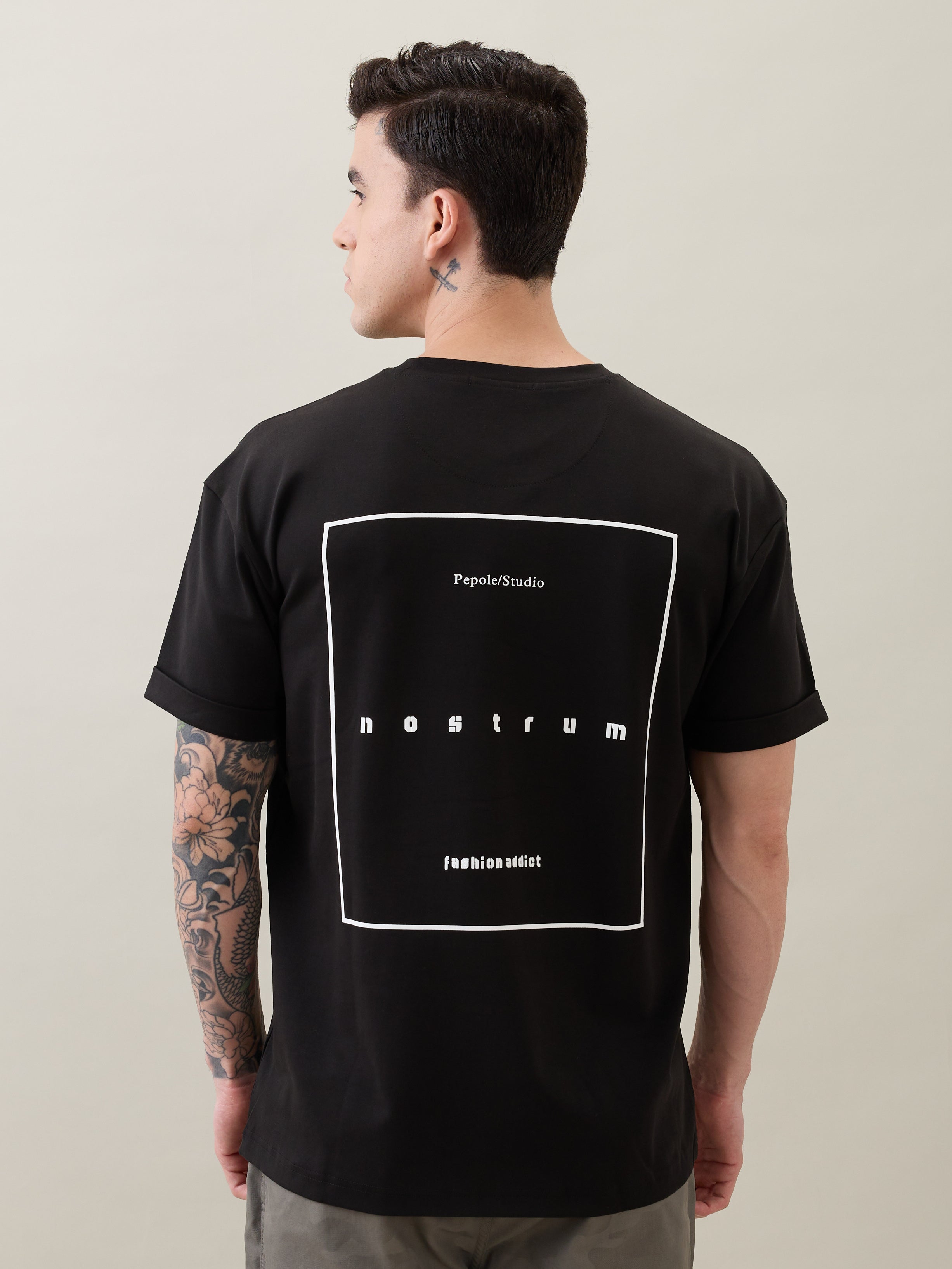 Varicase Oversized Graphic T-shirt: Black