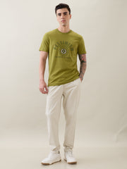 Glitch Printed T-Shirt: P.Green