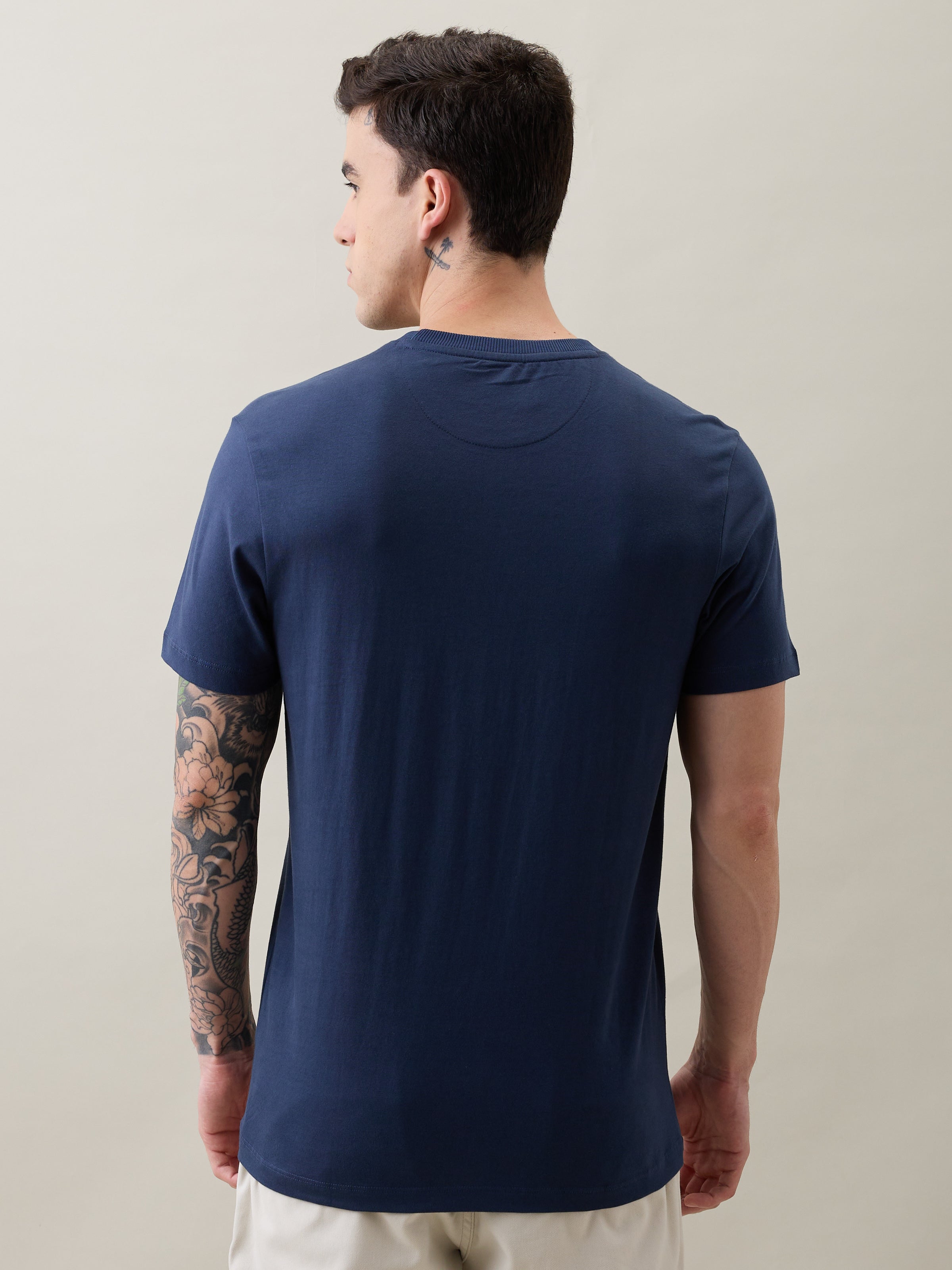 Glitch Printed T-Shirt: Hex Blue