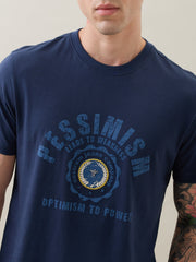 Glitch Printed T-Shirt: Hex Blue