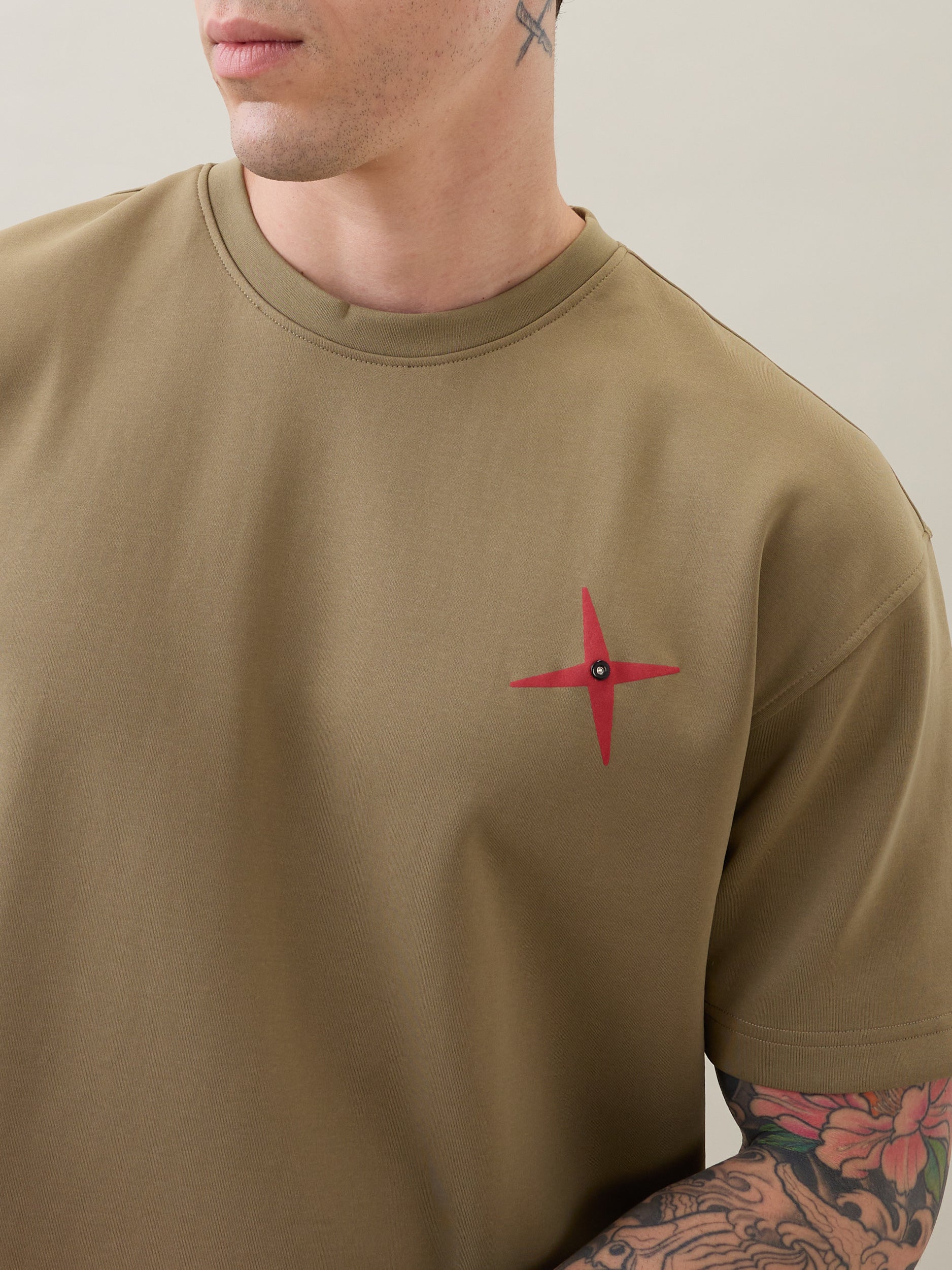 Prideful Oversized Graphic T-Shirt: Olive